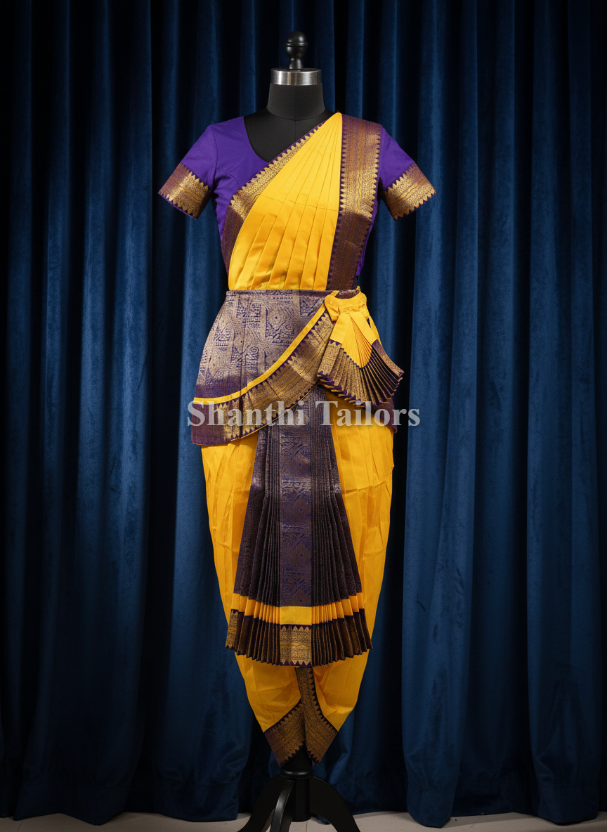 fitted lace wedding dress Bharatanatyam Costume Readymade