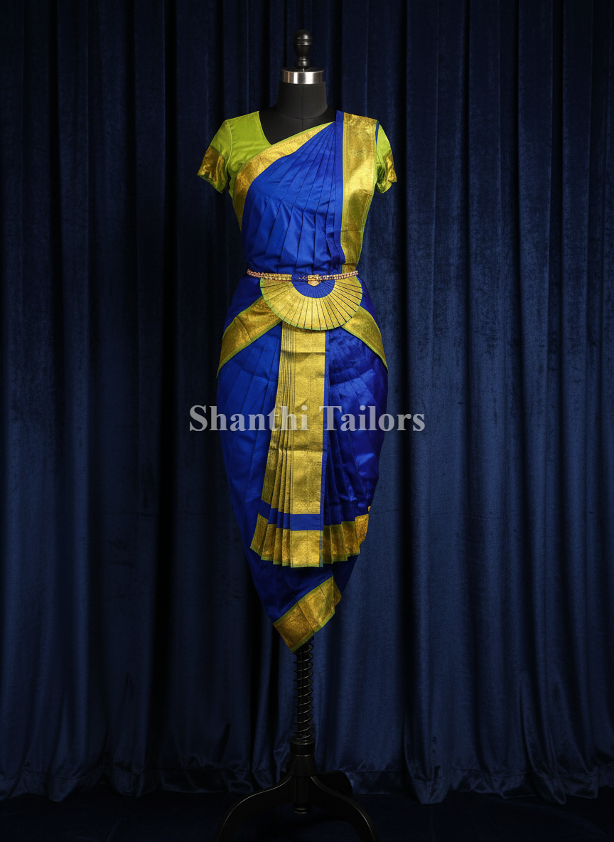 blue and green bharatanatyam dress Blue & Green Bharatanatyam Readymade Dance Costume 38