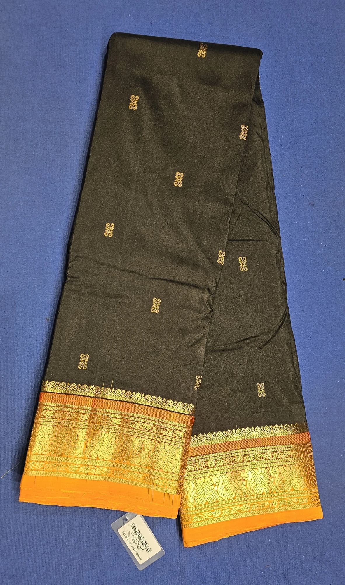 Black w Orange |  Dharmavaram Silk Saree