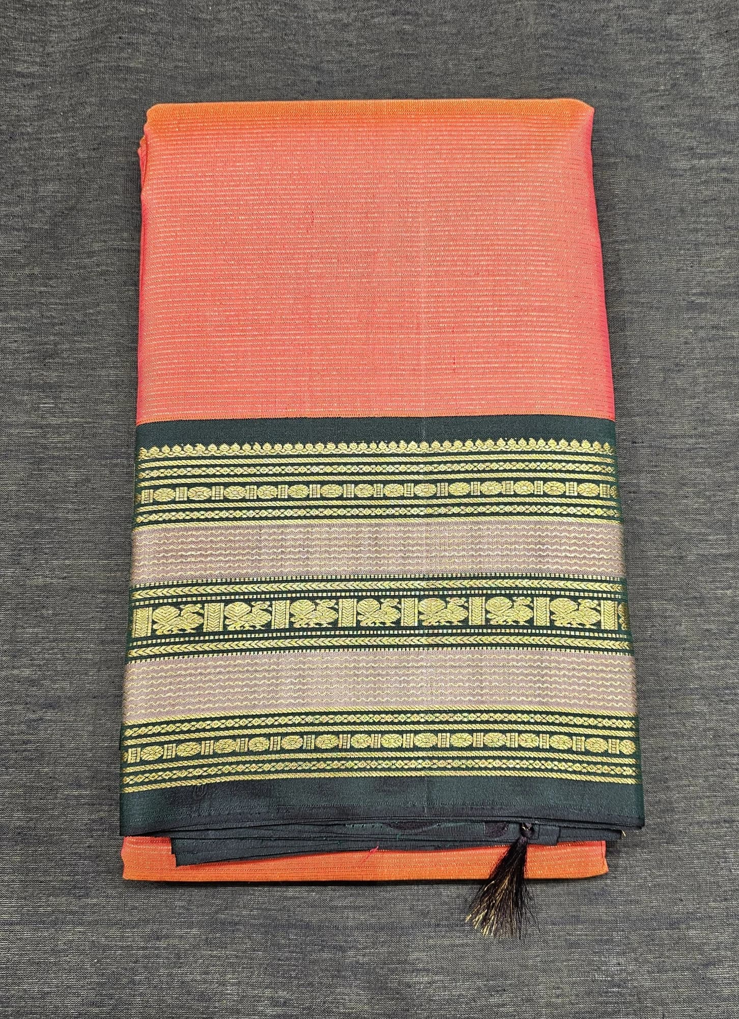 Orange with Green | Kanchipuram Silk Saree | Arangetram | SESS24