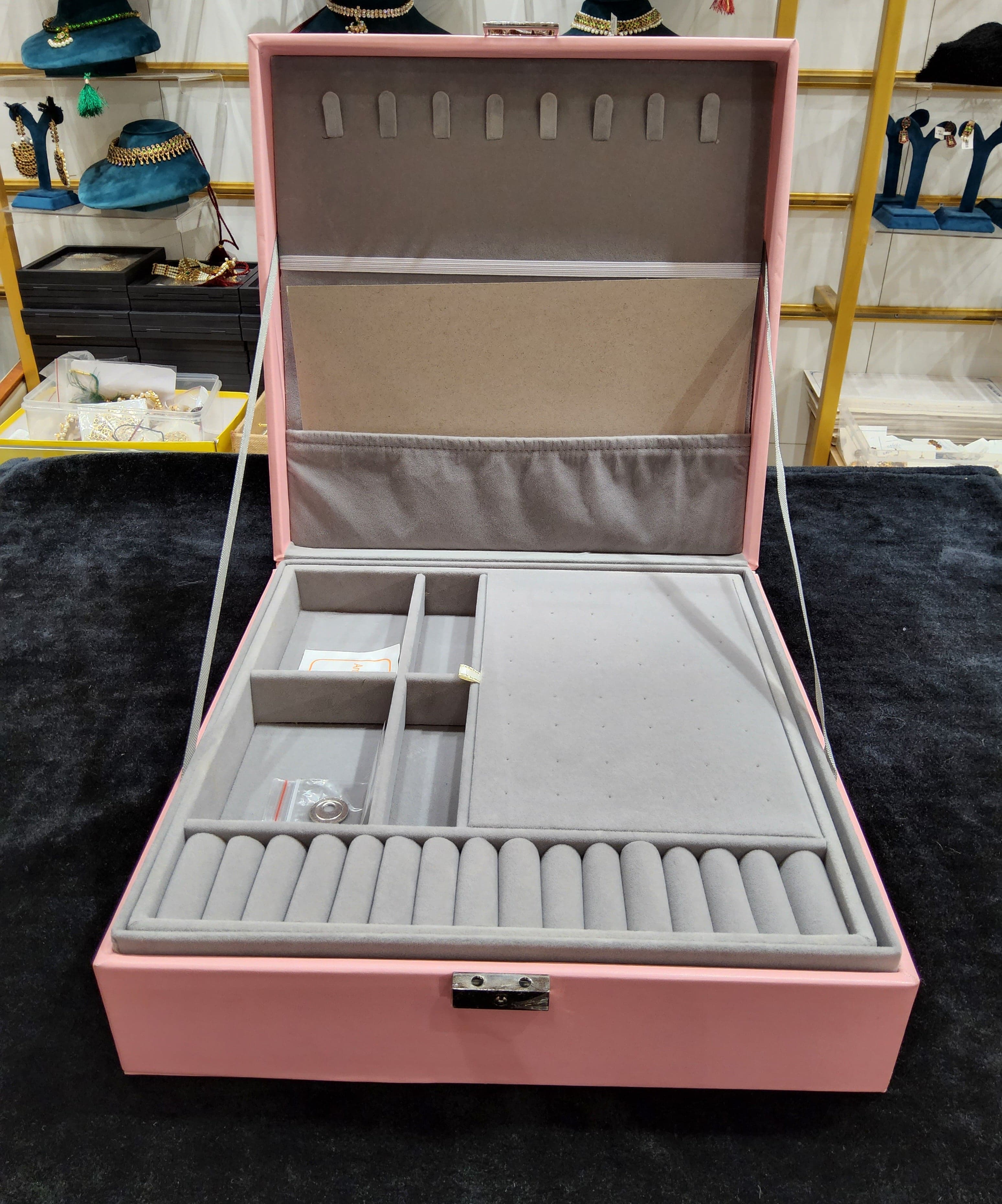 Jewellery Box: Interior view showcasing compartments for organizing dance jewellery.