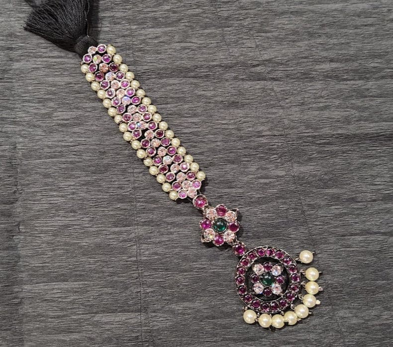 Black Series Single Chutty: Copper temple jewellery for classical dance. Arangetram accessory.
