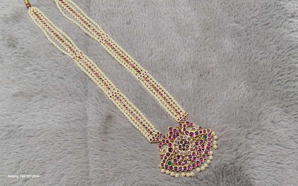 SINGLE STONE PEARL HARAM | COPPER | MARGAM | NJ070