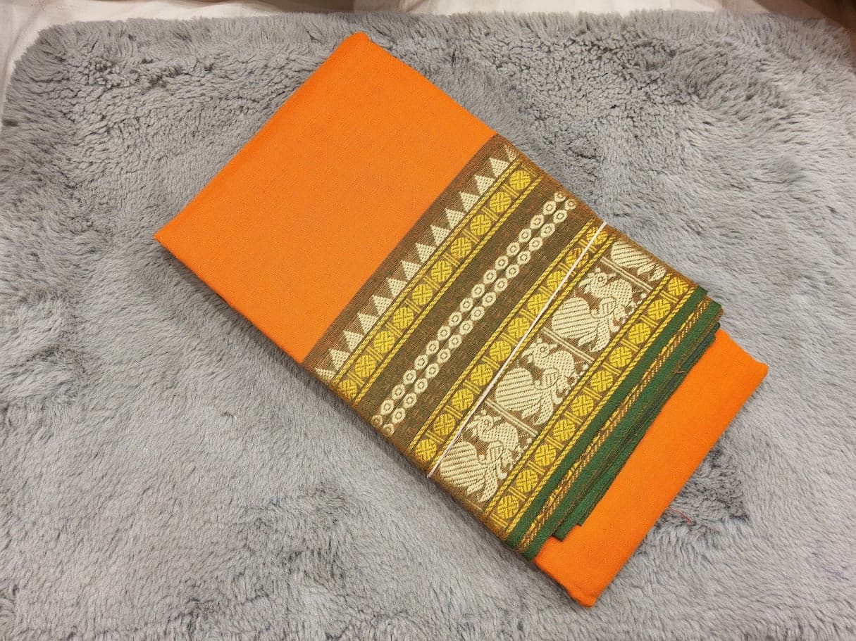 Cotton dance practice saree; Bharatanatyam practice saree with border