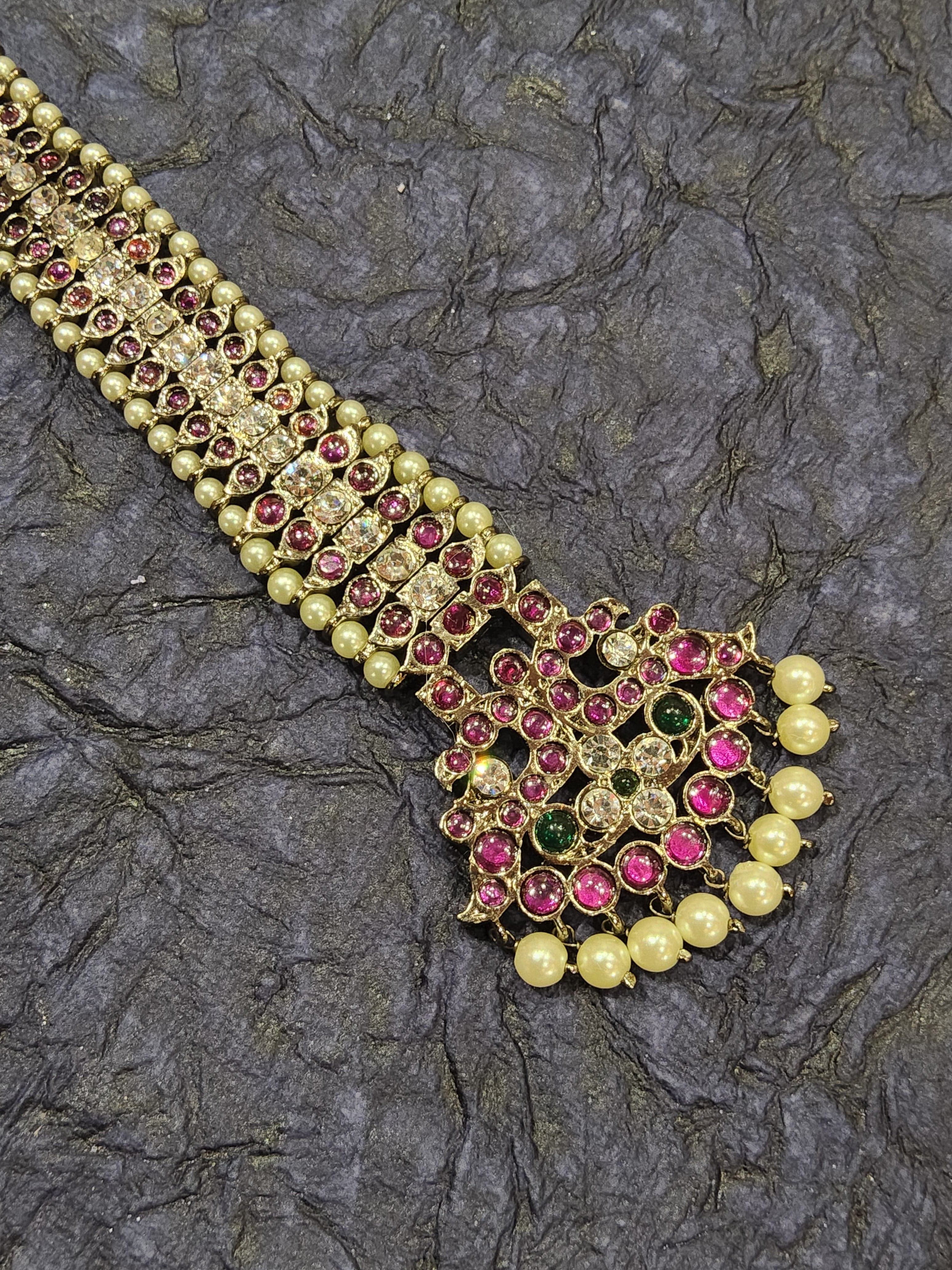 Black Series Chutti: Copper Tikka with pearl edging for Indian classical dance performance.