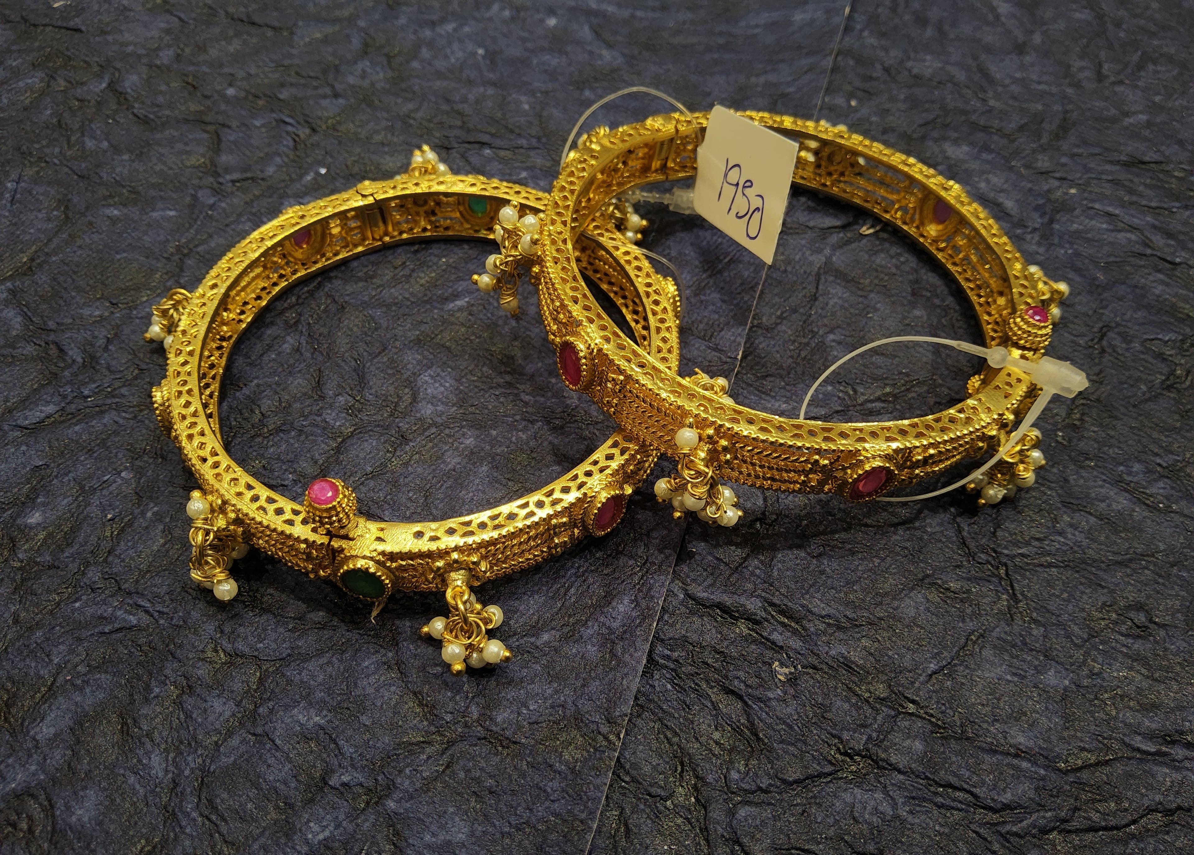 Screw Pearl Bangle: Fashion Jewellery pearl bangle for traditional & festive looks.