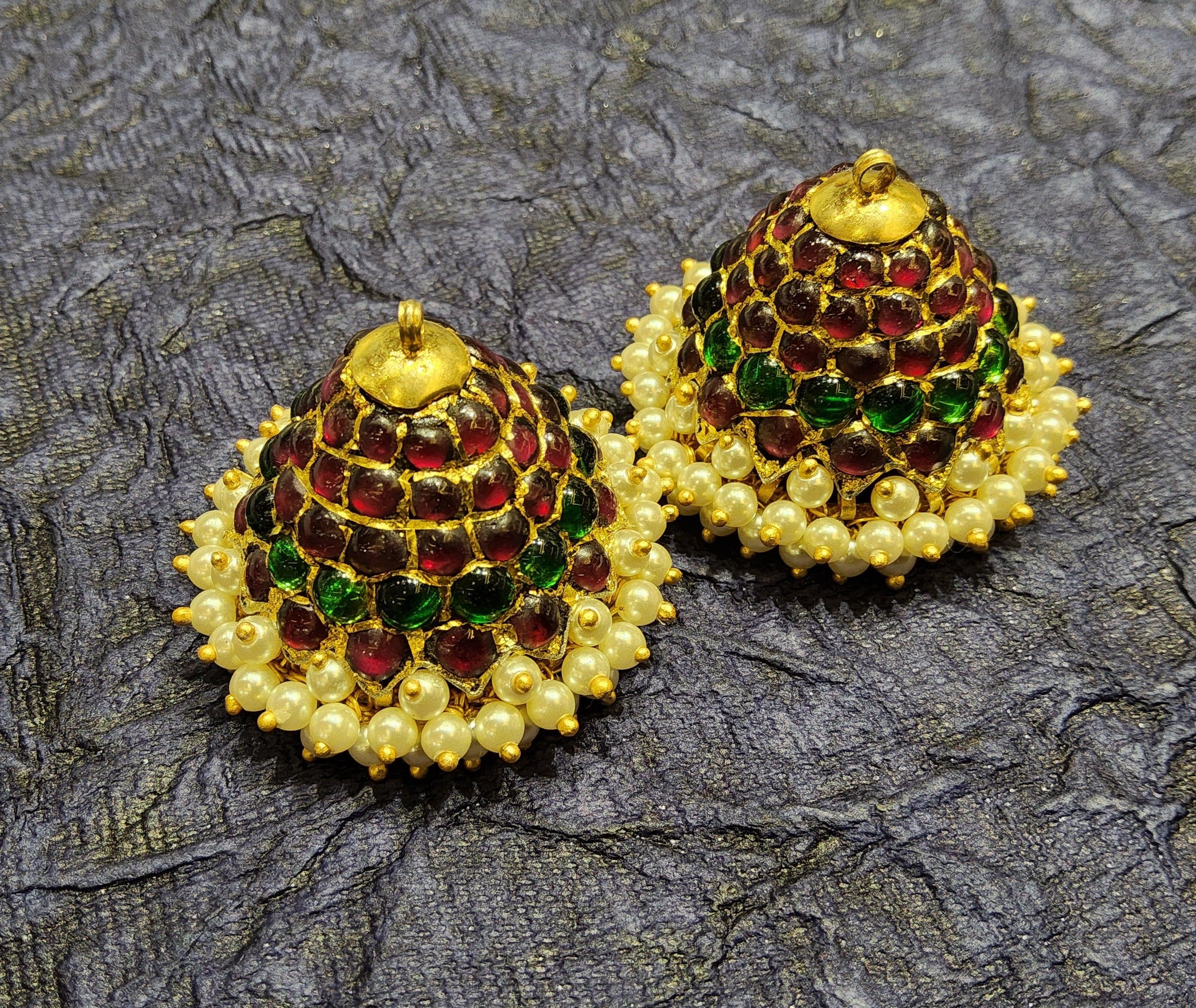 Original Temple Jewellery: Jummiki 5 Lines (14 BN), full view, perfect for stage performance & Margam.