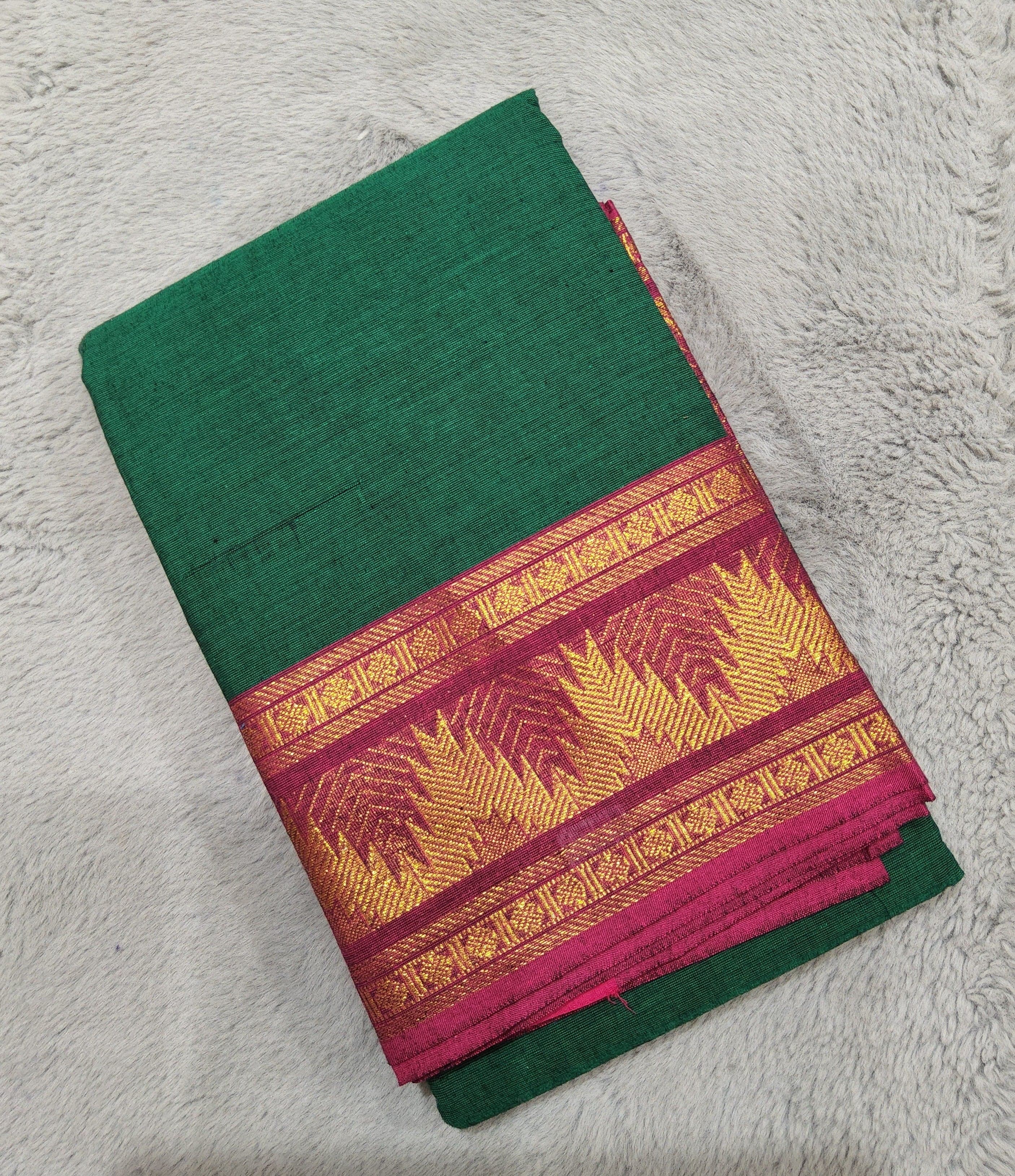 Cotton Bharatanatyam practice saree, dance costume, new collection detail.