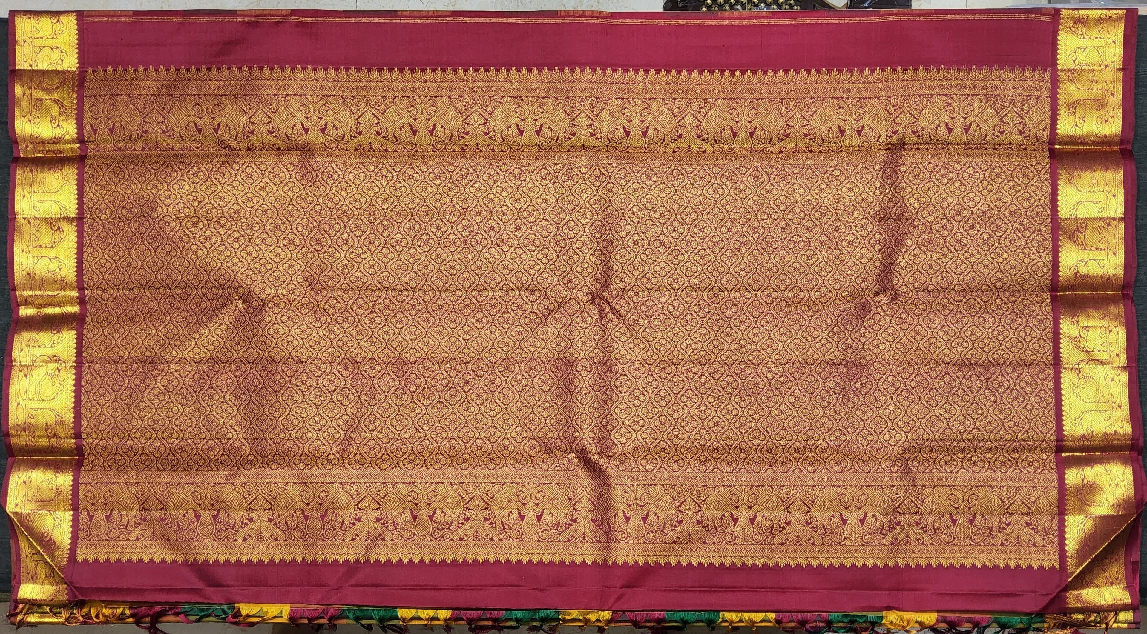Elegant Kanchipuram silk saree for Arangetram.