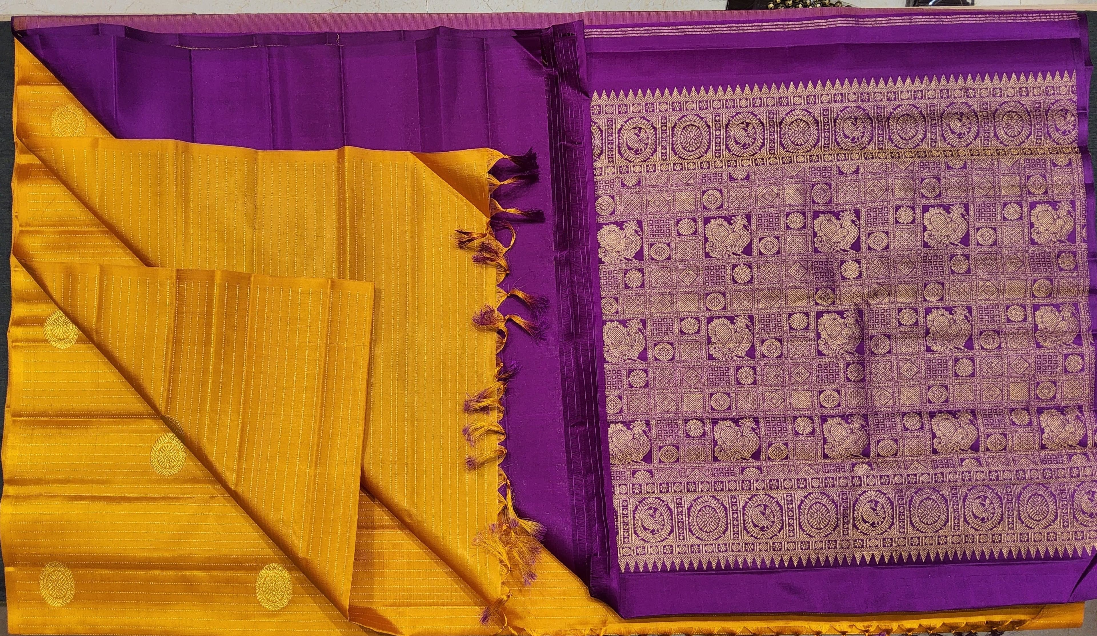 Kanchipuram Silk Saree Drape and Texture Detail