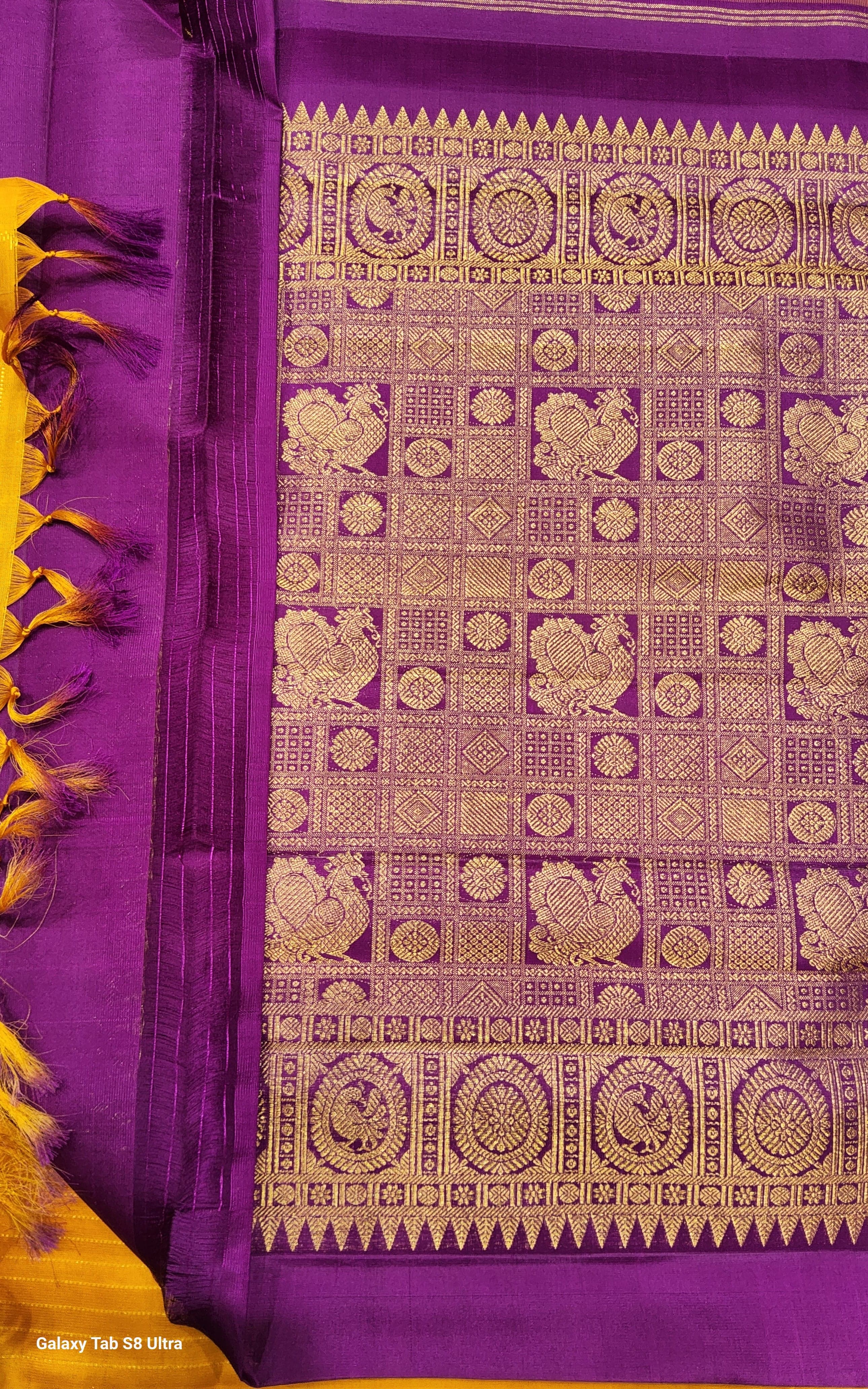 Arangetram Saree Radiant Orange and Gold Accents