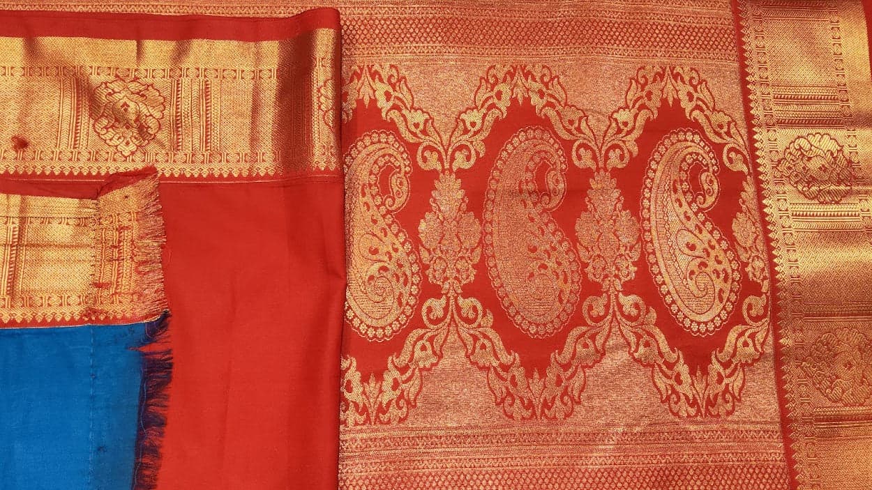 Checked Margam Saree, stage performance saree, Bharatanatyam costume, margam saree.
