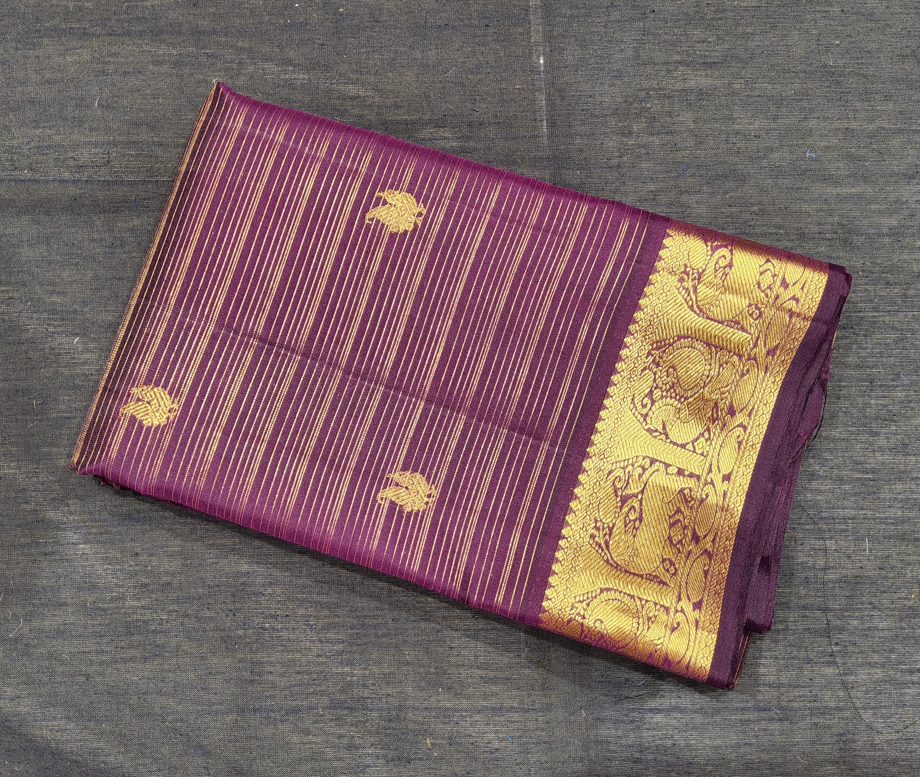 Brown Self |  Kanchipuram Silk Saree | Bharathanatyam & Arangetram