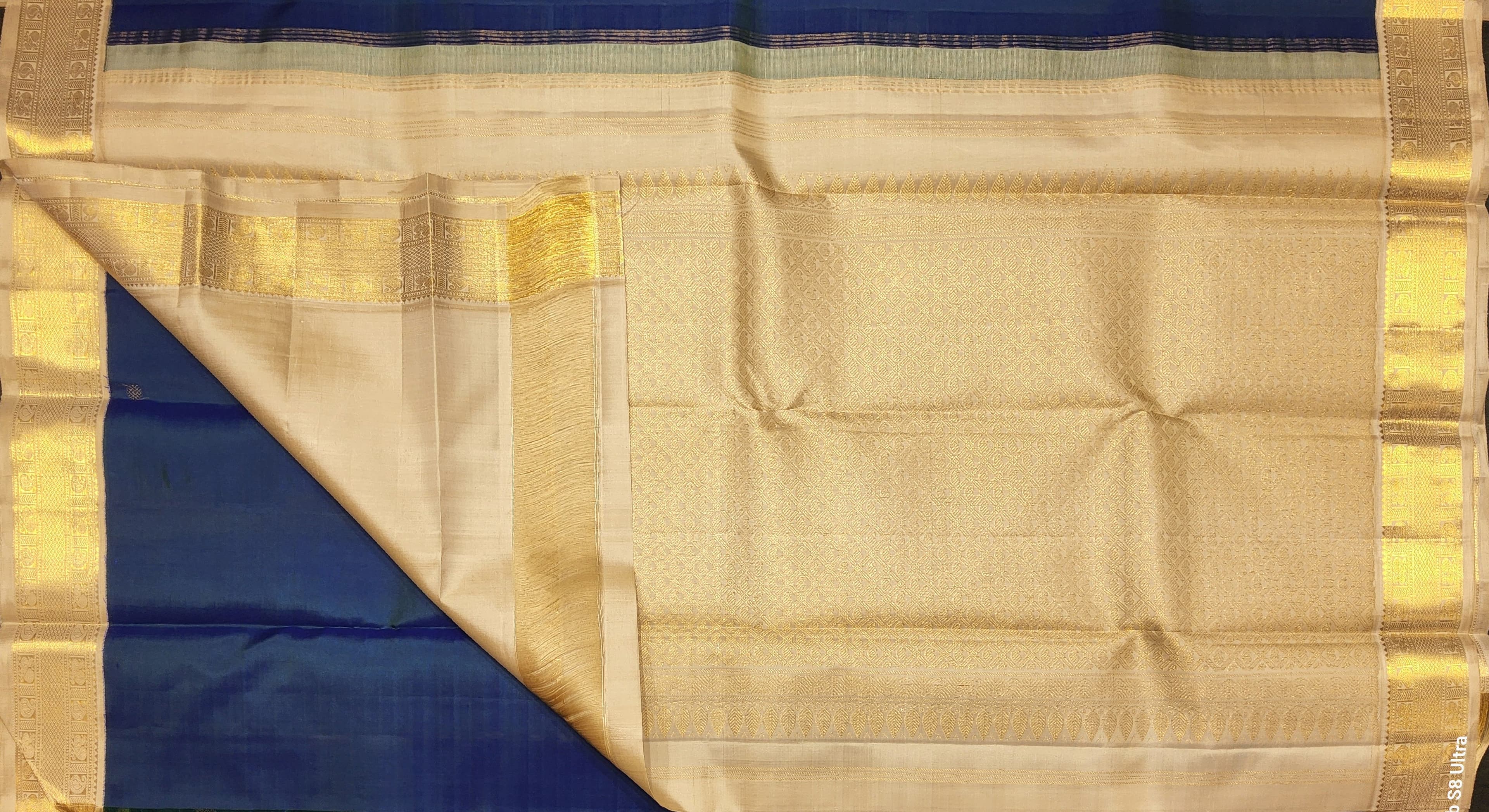 Dharmavaram pattu sarees inspired authentic silk Kanchipuram saree, full view.
