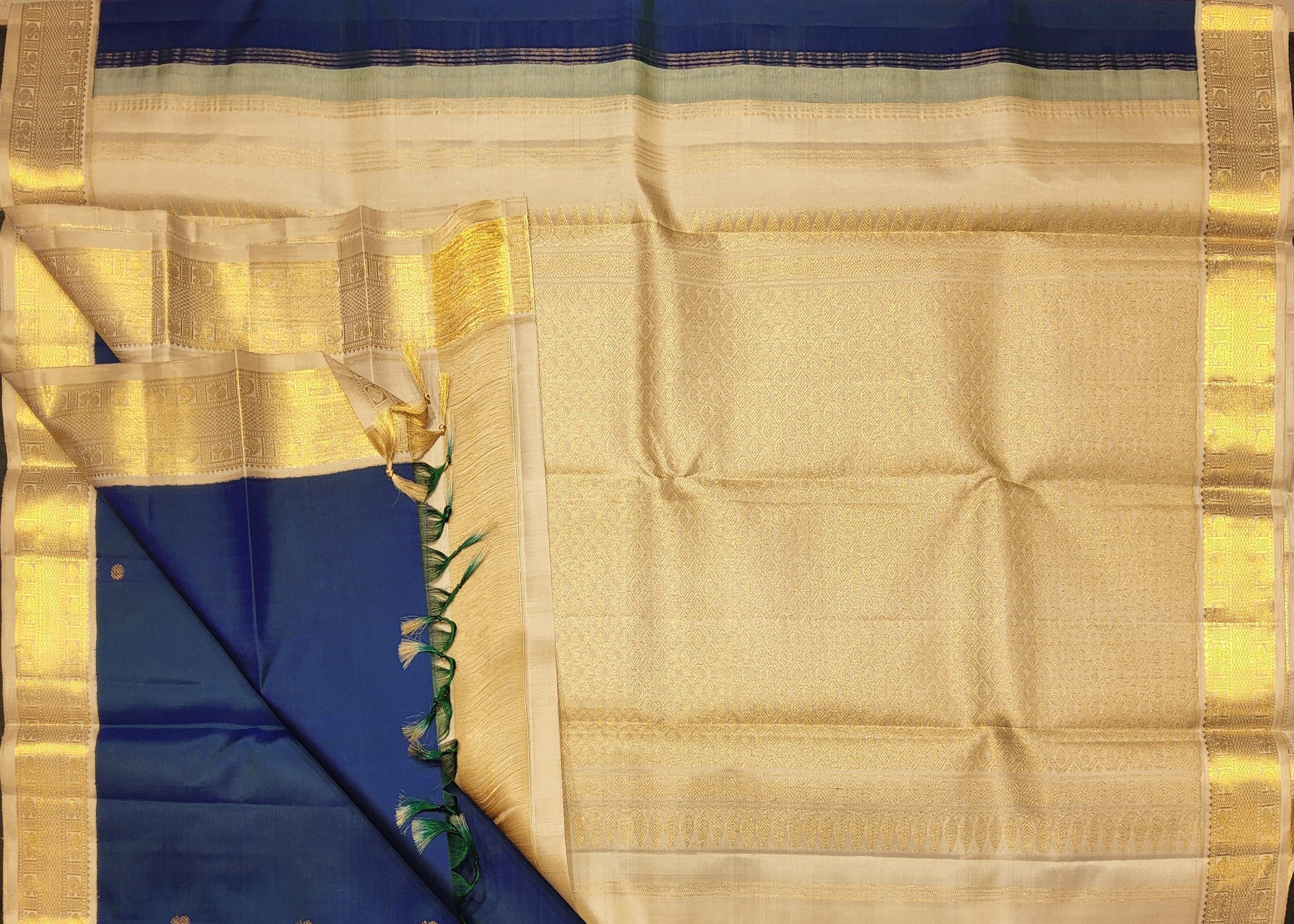 Authentic silk Kanchipuram saree with blouse, ideal for Arangetram performance.