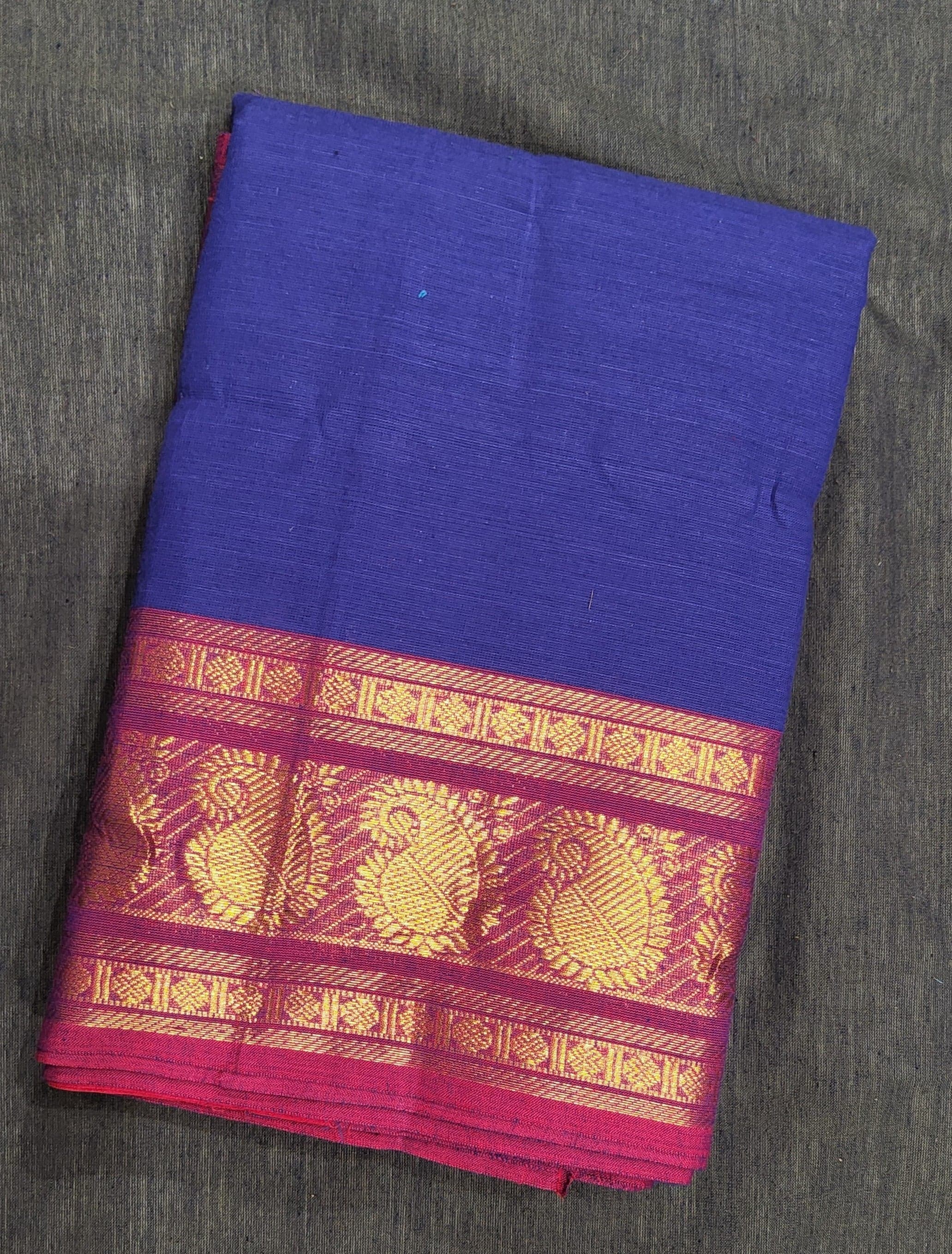 Dance practice saree, mango border, full view. Perfect for Bharatanatyam practice.