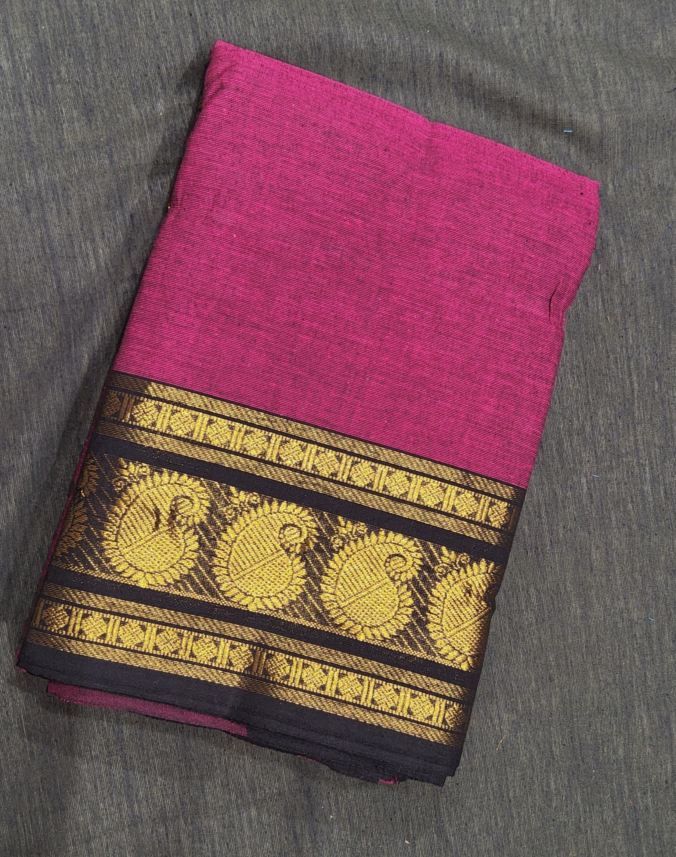 Close-up of mango border detail on dance practice saree. New collection cotton saree.
