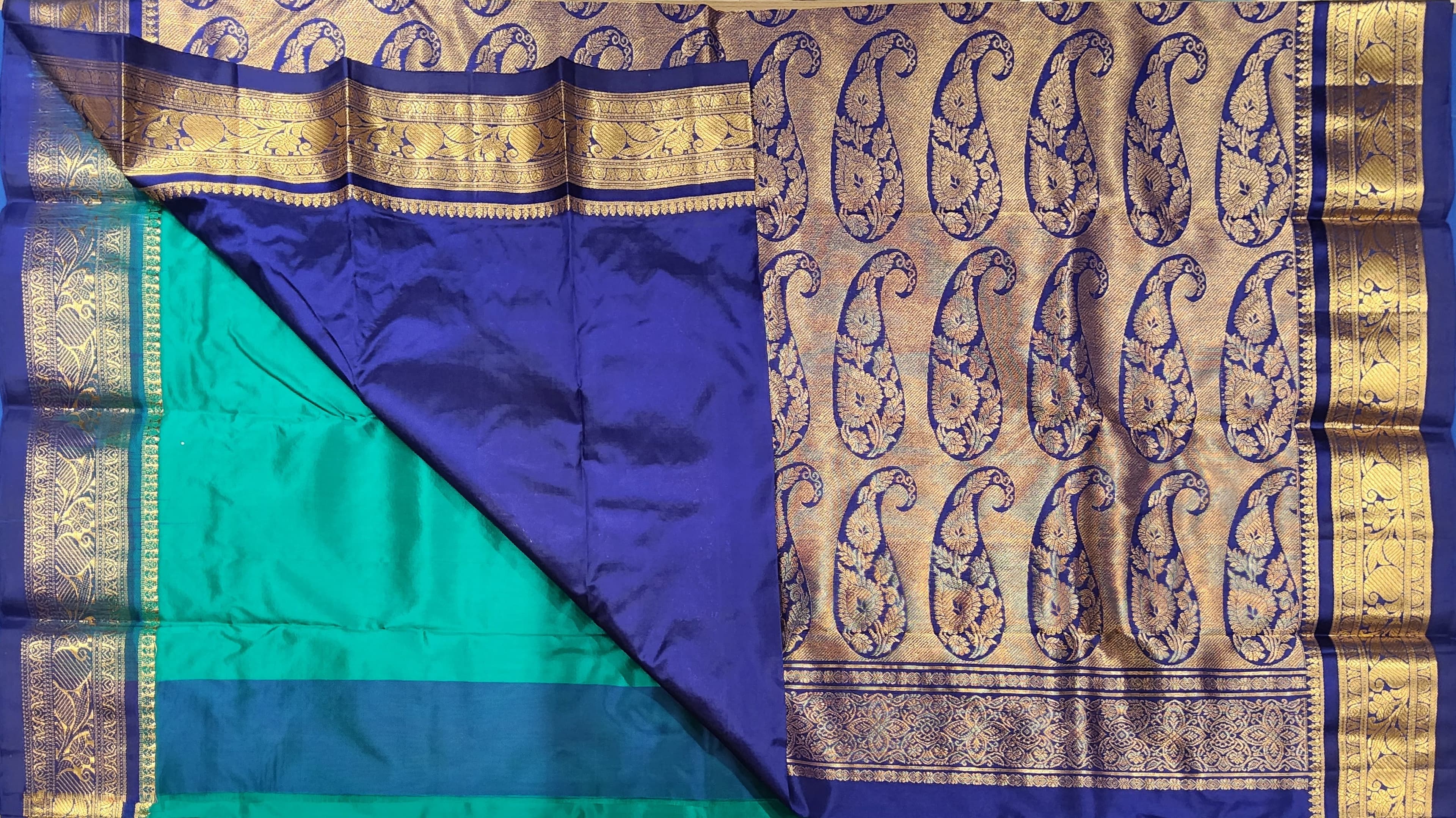 Ramar Green Dharmavaram Pattu Saree: Authentic silk for Bharatanatyam. Detailed zari work. Dharmavaram sarees.