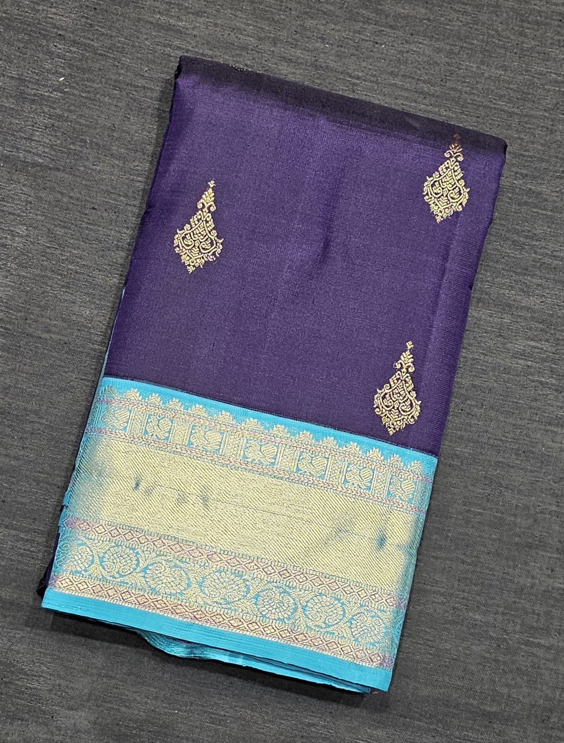 Purple with Teal Blue |  Kanchipuram Silk Saree | Arangetram | SESS71