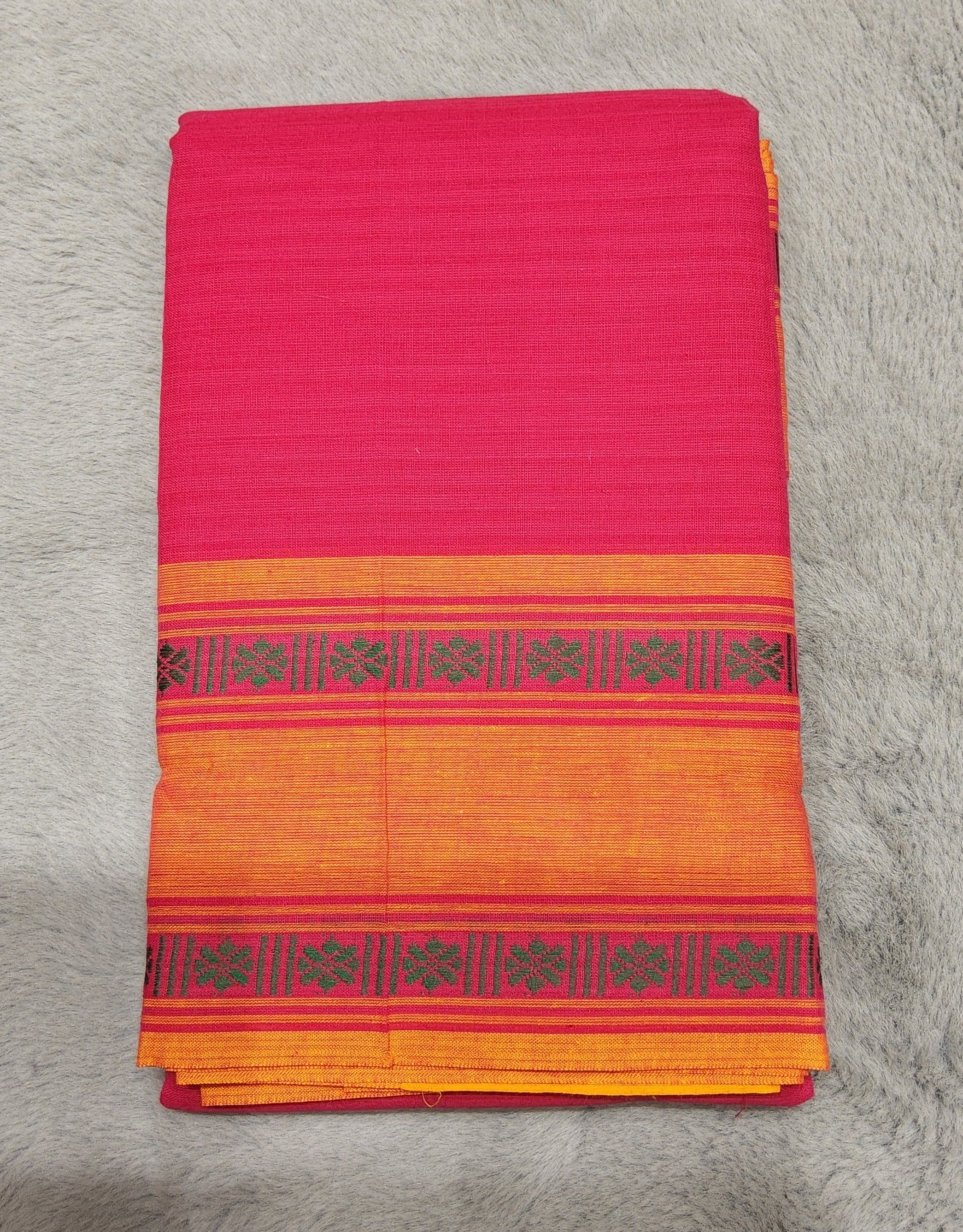 Rudratcha border detail on cotton practice saree - bharatanatyam practice saree border