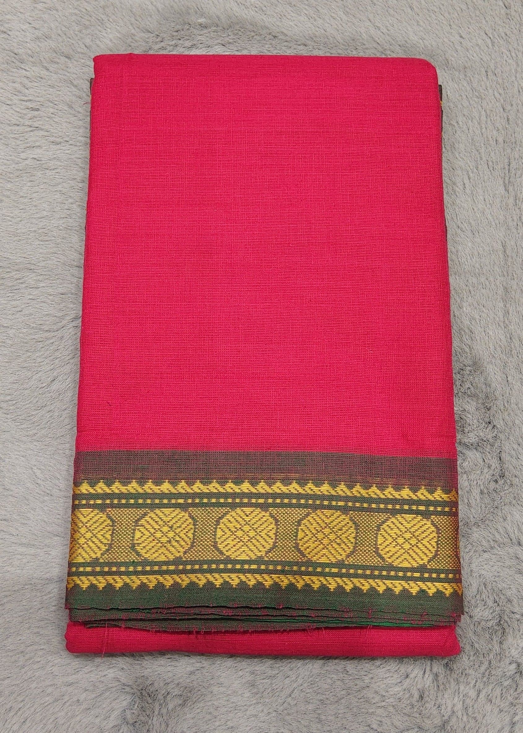 Cotton Rudratcha Border Practice Saree - bharatanatyam dance practice saree close-up
