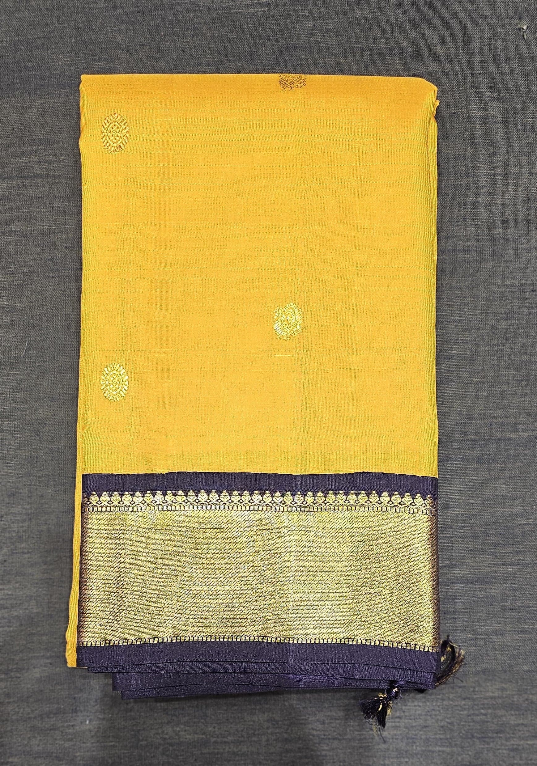 Yellow with Black | Kanchipuram Silk Saree | Arangetram |  KPKS6