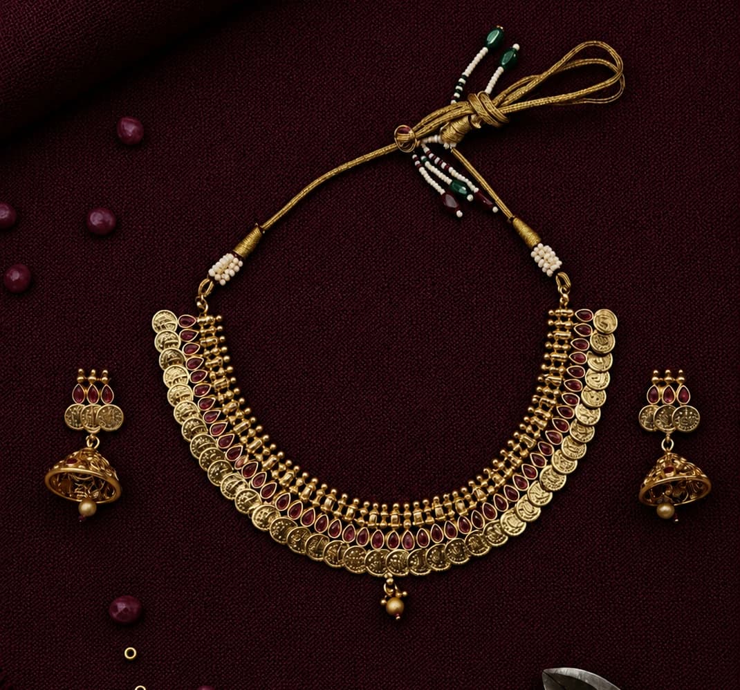 Kasumallai w Earrings | Short Necklace | Fashion Jewellery | NAV754