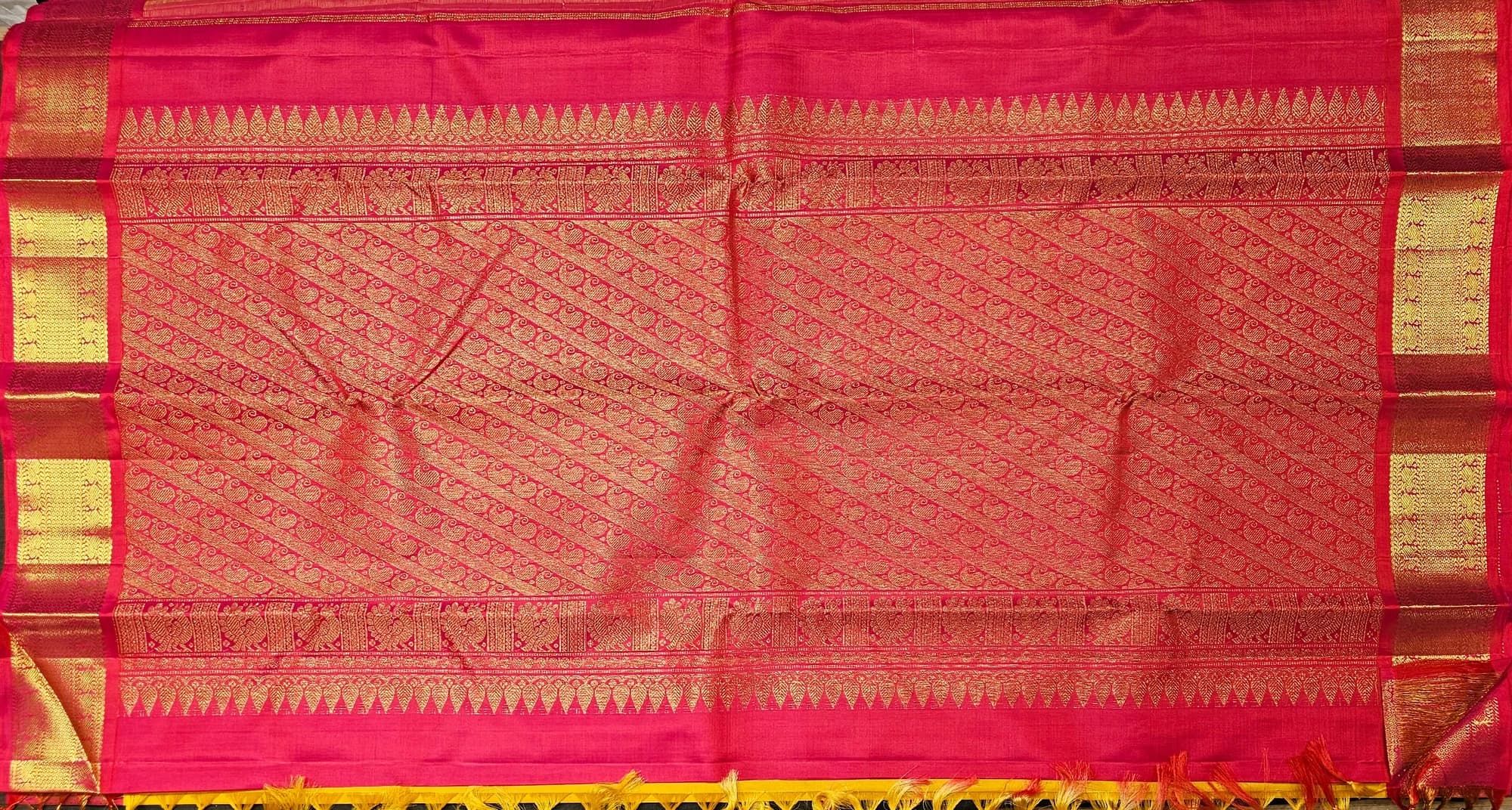 Yellow with Pink | Kanchipuram Silk Saree | Arangetram | SBS37