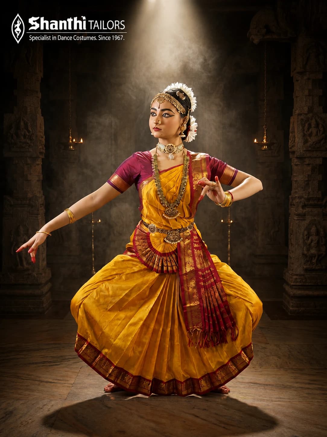Saree Wrap Style | Bharatanatyam Saree Costume |  Custom Tailored Silk (Est. 1967)