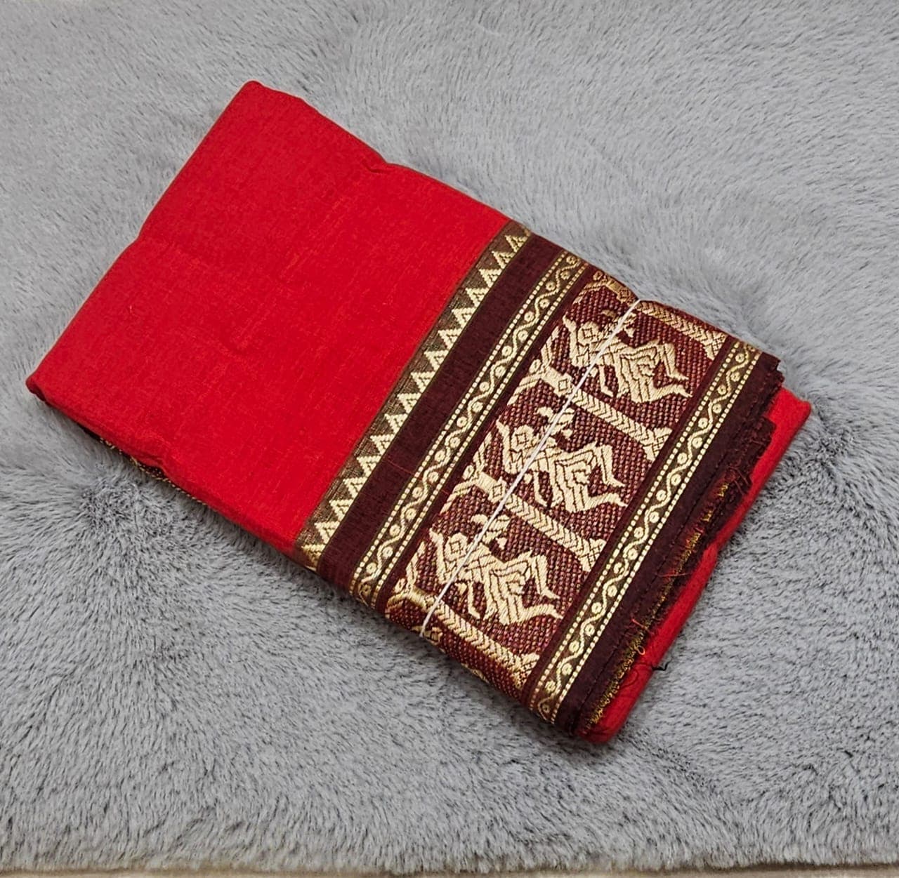 Bharatanatyam practice saree, Dancing Doll, showing the border detail.
