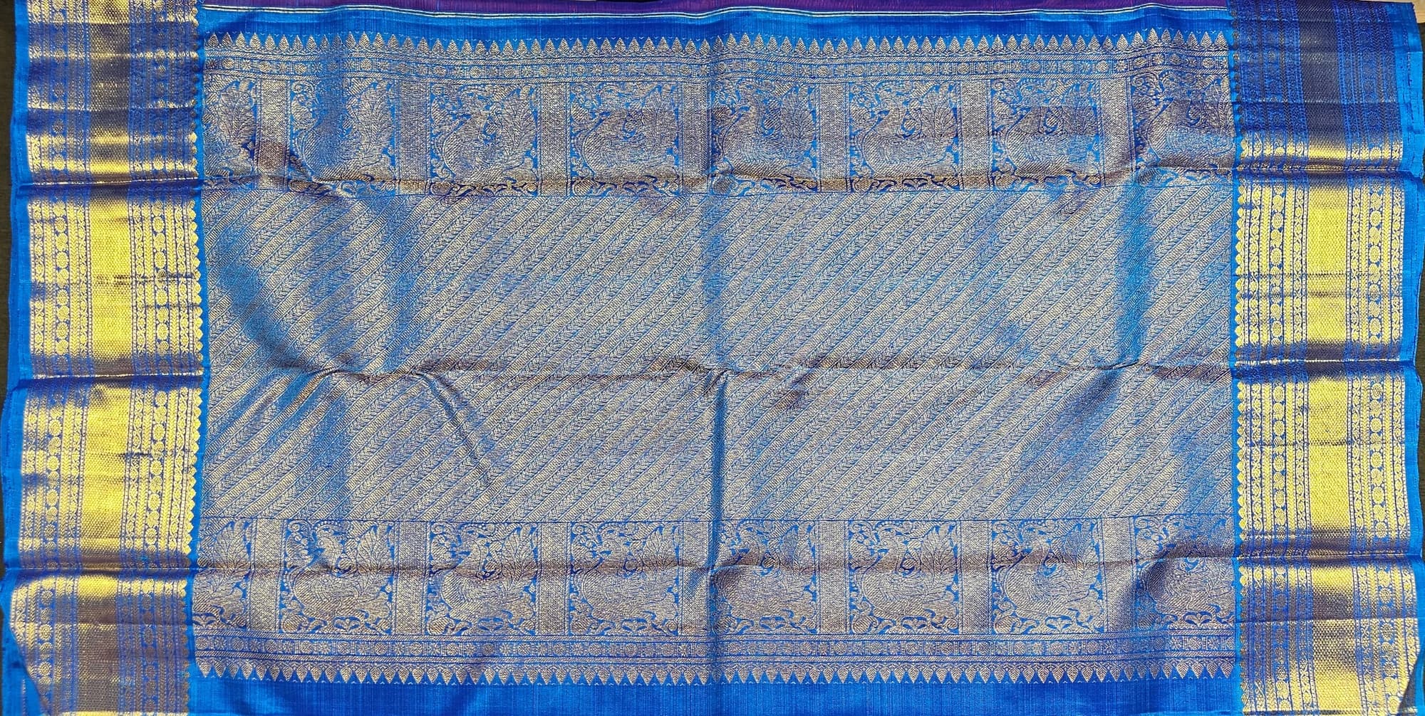 Red with Blue | Kanchipuram Silk Saree | Arangetram | SBS33