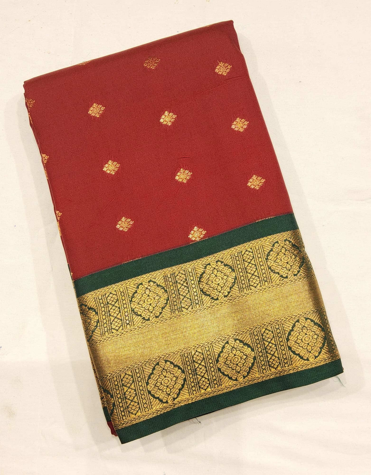 Maroon w Green | Margam Saree