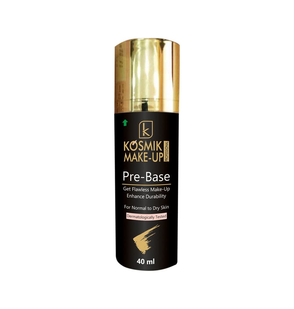 Kosmik Pre Base bottle, dance makeup primer for flawless foundation, bharatanatyam makeup base.