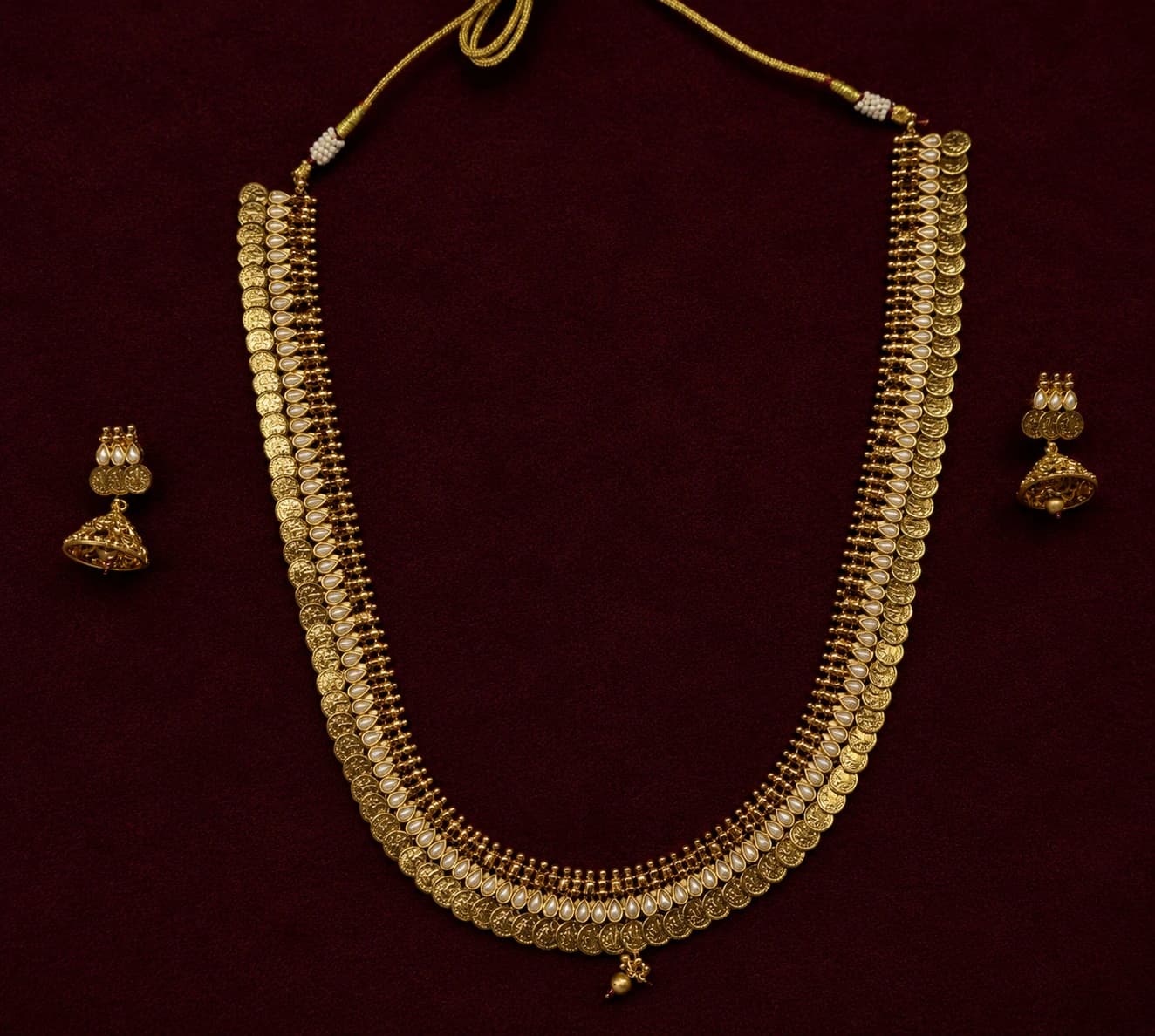 Kasumalai Haram w Earrings | Long Haram | Fashion Jewellery | NAV1443