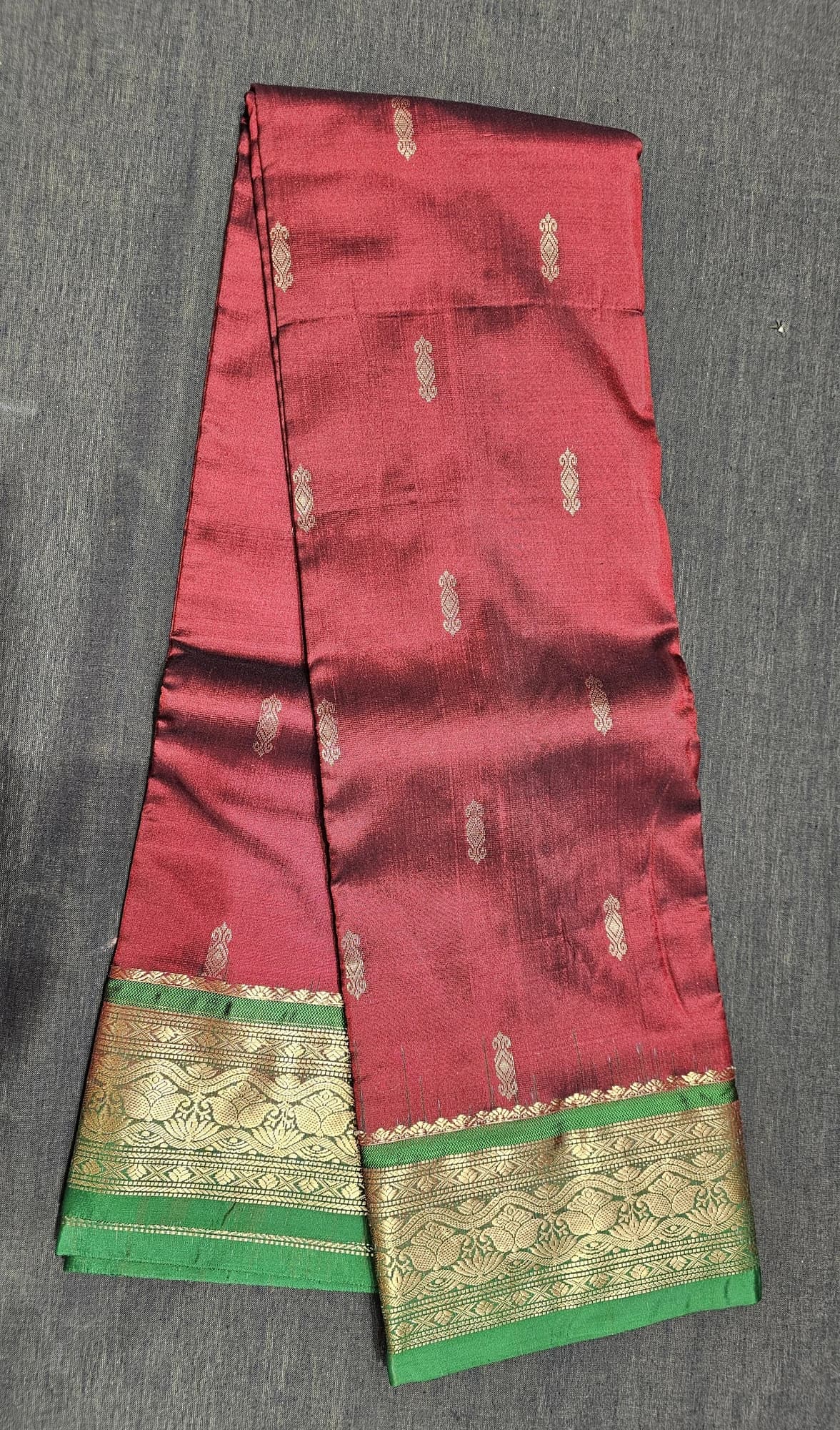 Maroon w Green |  Dharmavaram Silk Saree