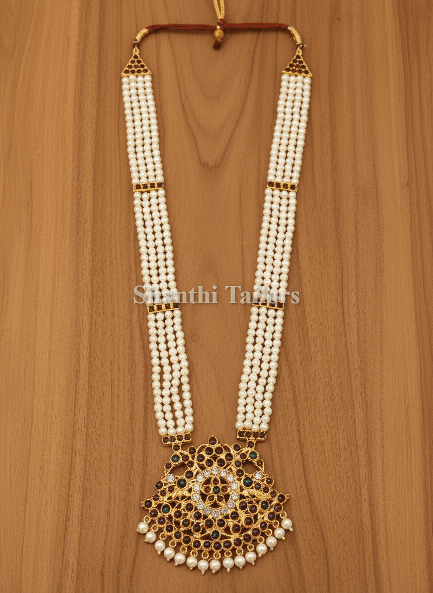Pearl Haram Pathakam Pendent | Muthu Malai | Imitation Jewellery
