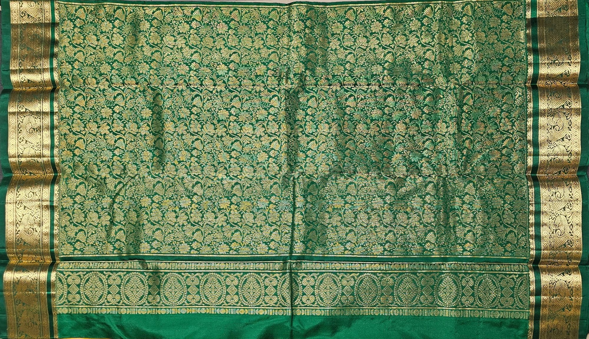 Mustard w Green | Dharmavaram Silk Saree