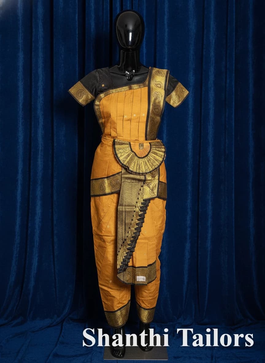 Mustard with Black  | Readymade Pant Costume | Bharathanatyam