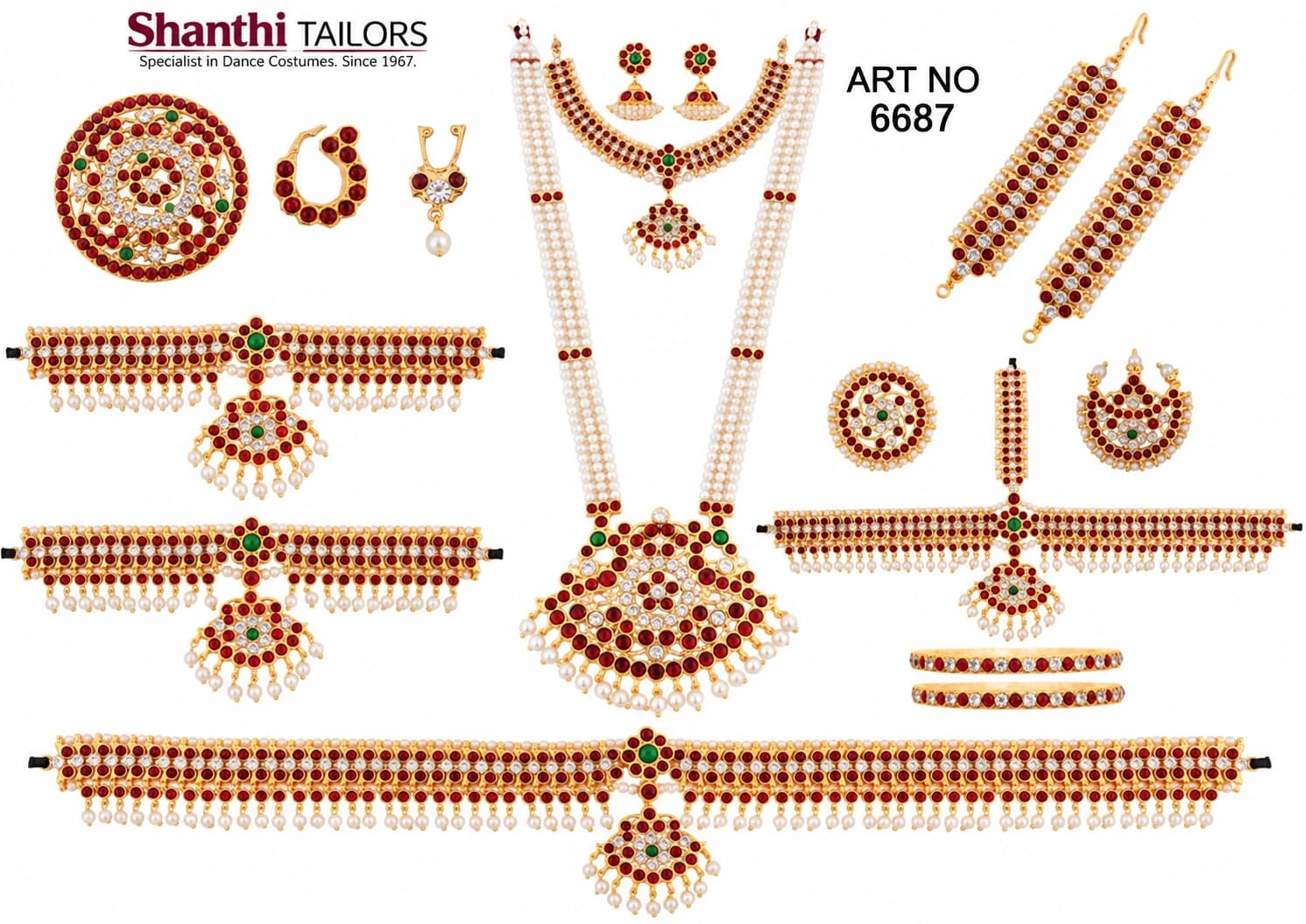 Soundarya Full set jewellery | Imitation Dance Jewellery | ART 6687