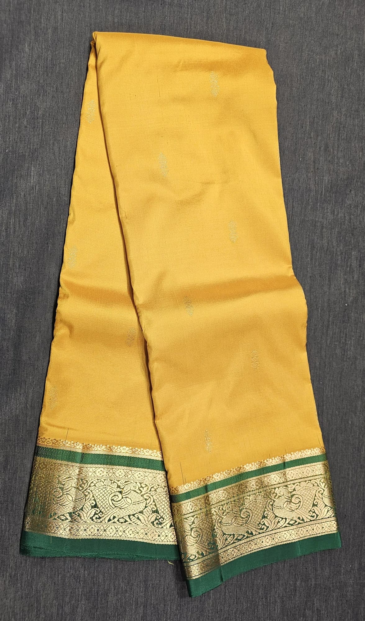 Mustard w Green | Dharmavaram Silk Saree