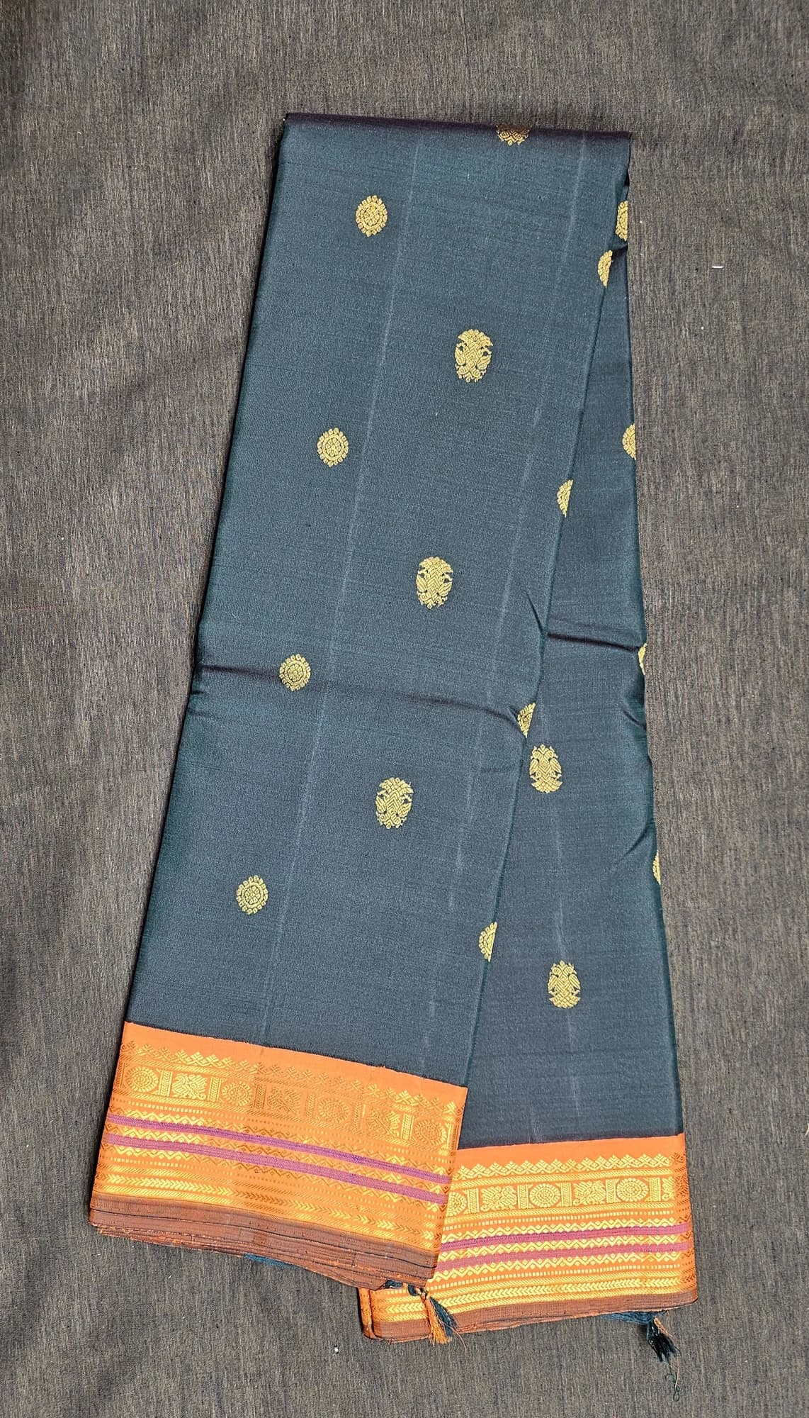 Green with Orange  | Kanchipuram Silk Saree | Arangetram |  SVO45