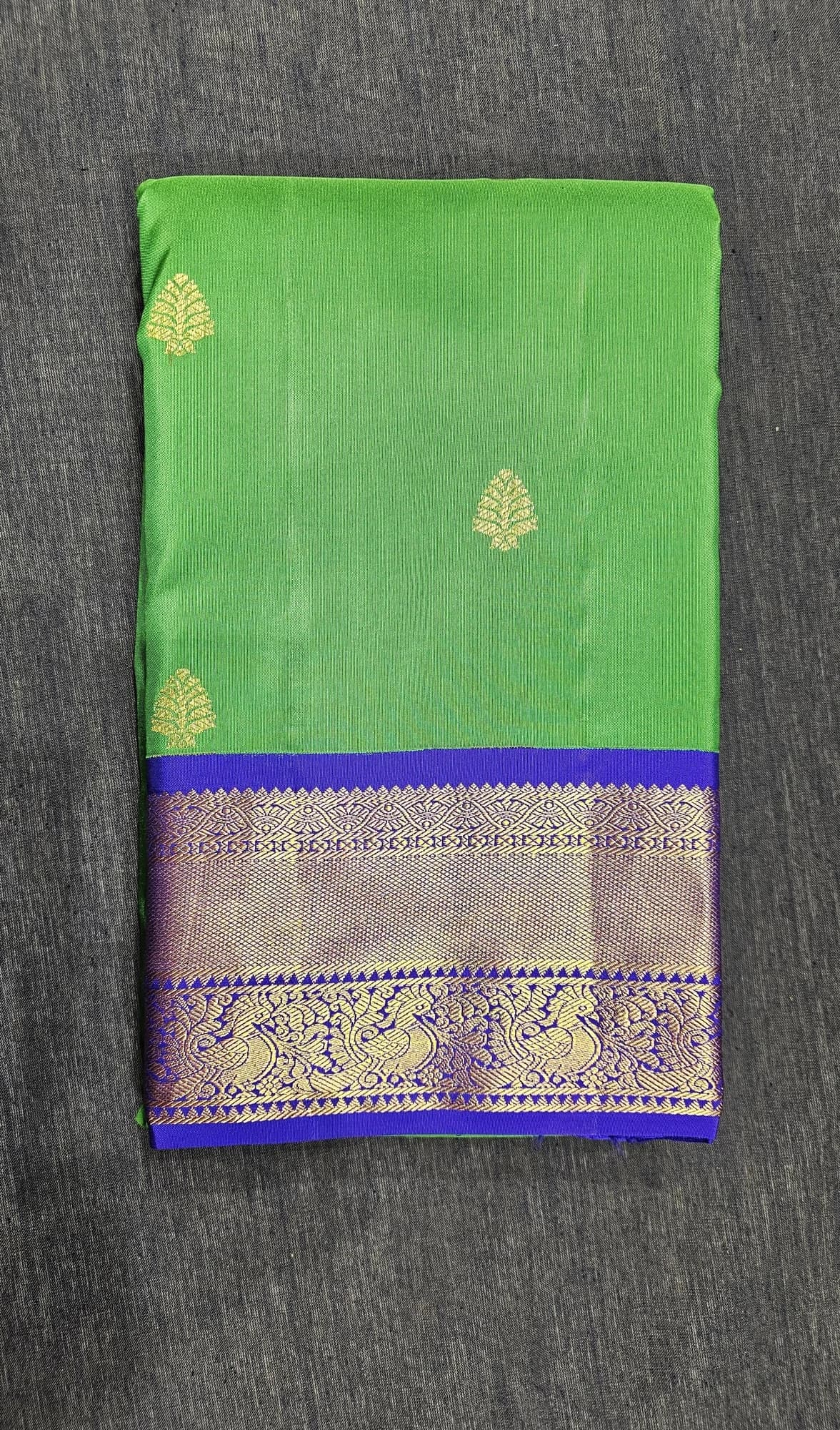 Green with Ink Blue | Silk Saree | SO629
