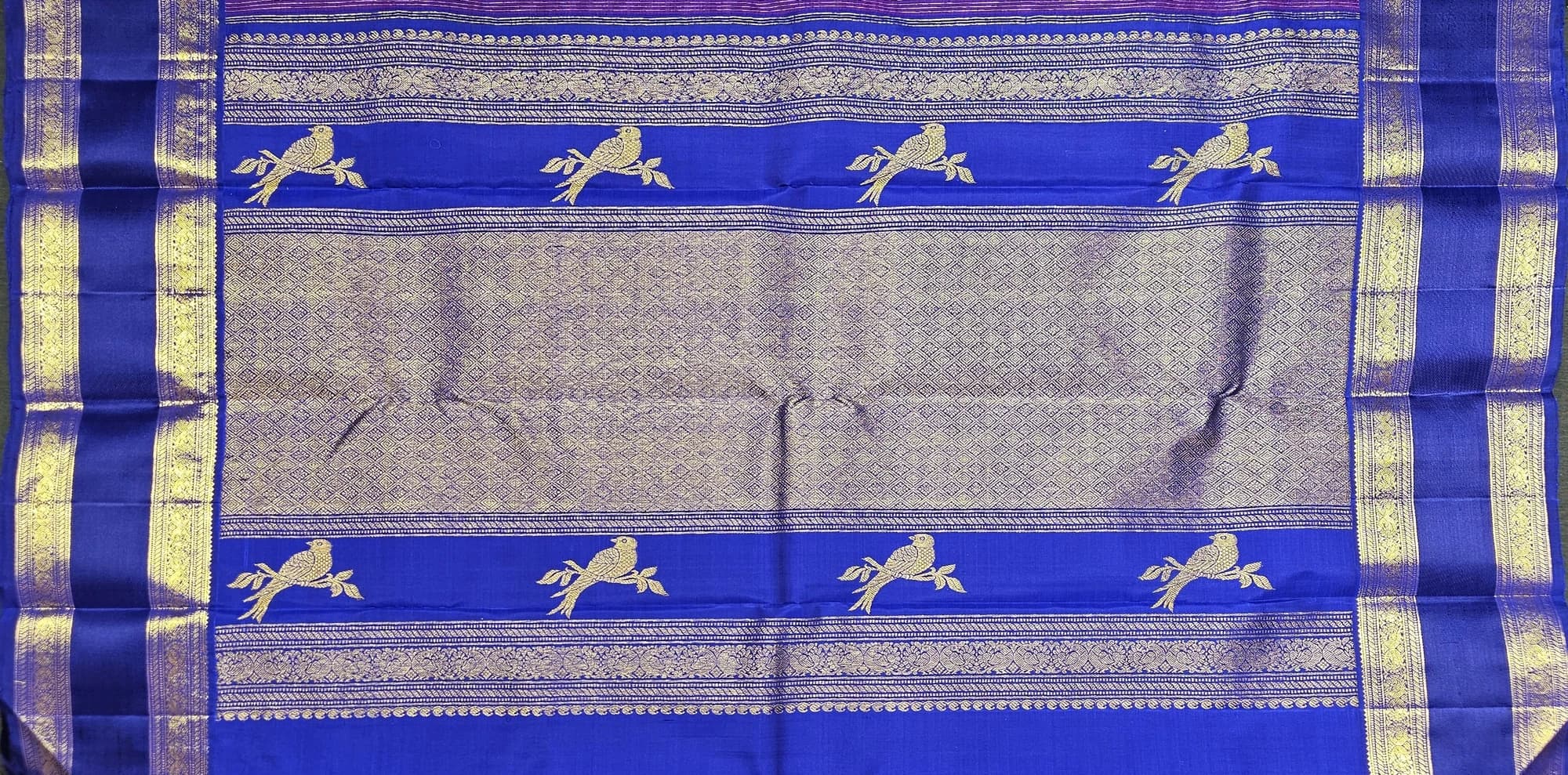 Orange with Dark Blue | Kanchipuram Silk Saree | Arangetram | SESS81