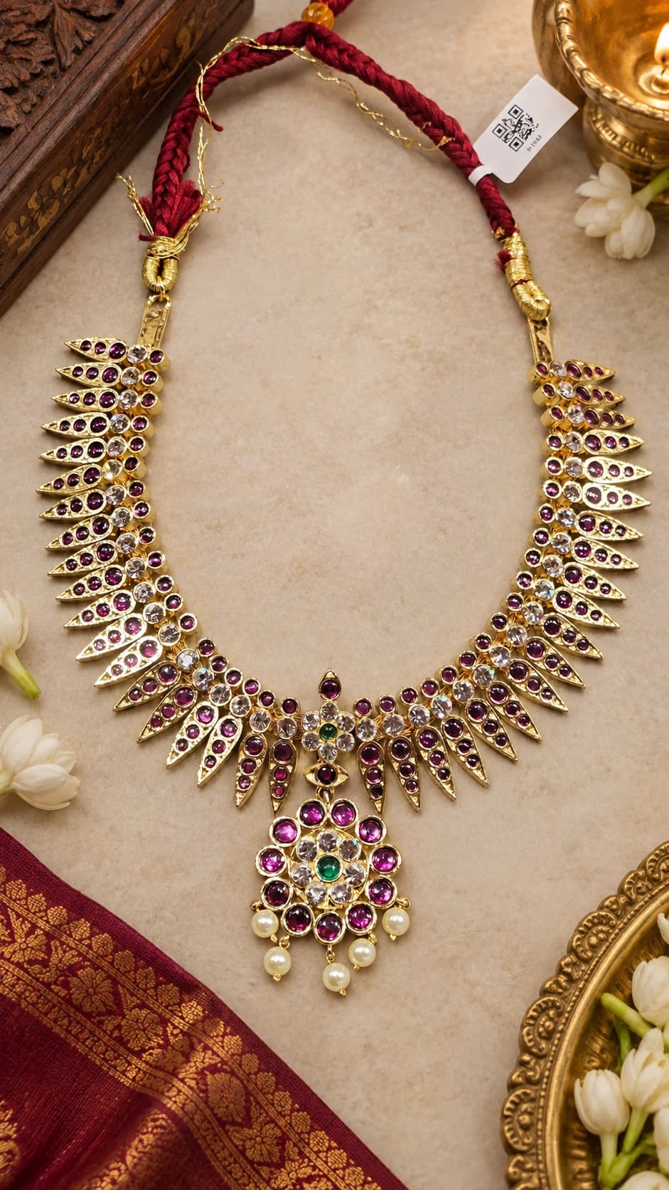 Pichipoo Necklace with Flower Pendant | Copper Jewellery  | 81088