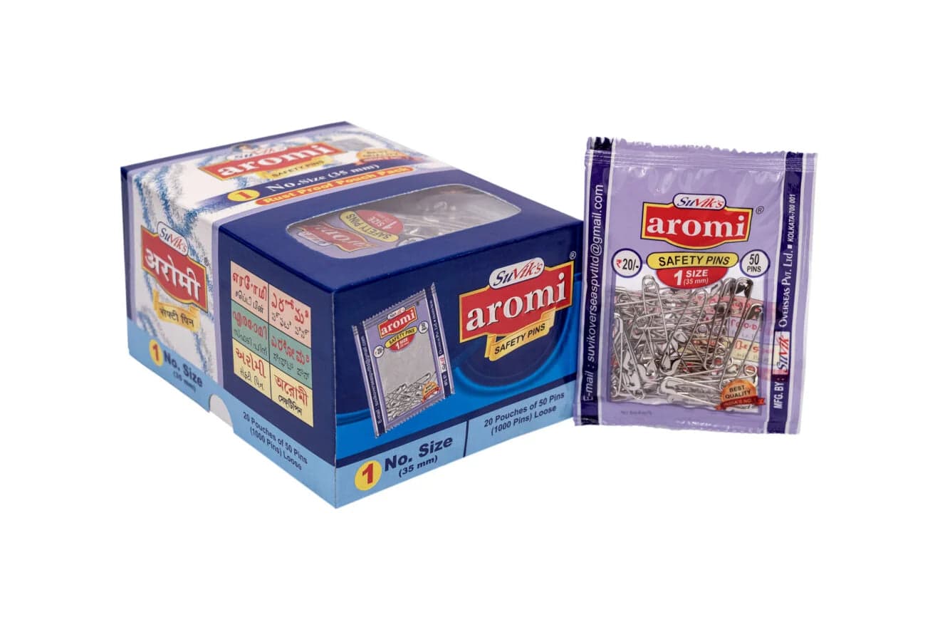 AROMI Safety Pins Size – 1 (20 Pouch)