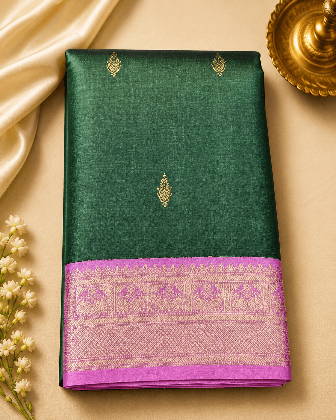 Green Lavender | Kanchipuram Silk Saree | Arangetram |  SBS29