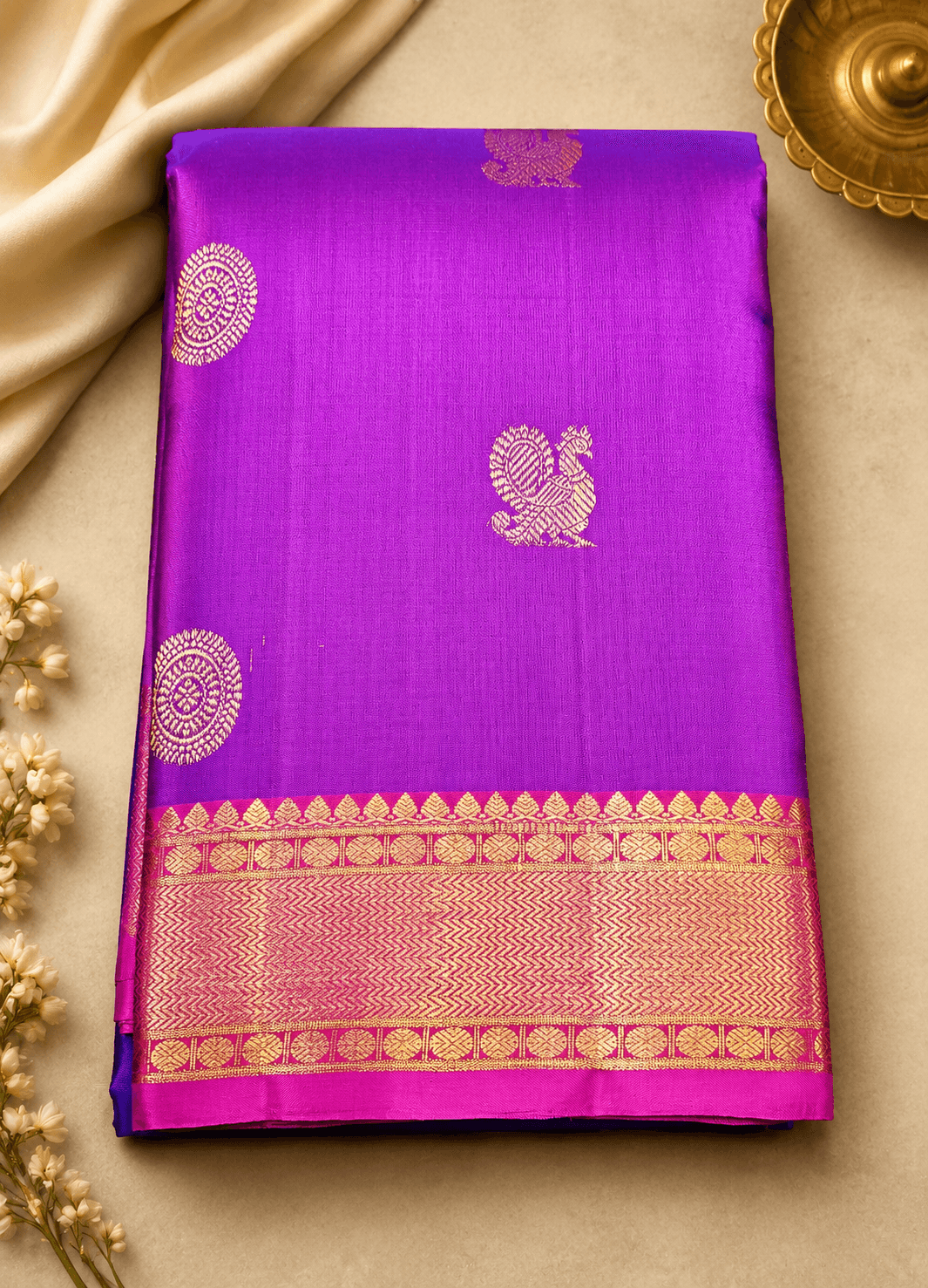 Purple with Pink | Kanchipuram Silk Saree | Arangetram |  SBS31