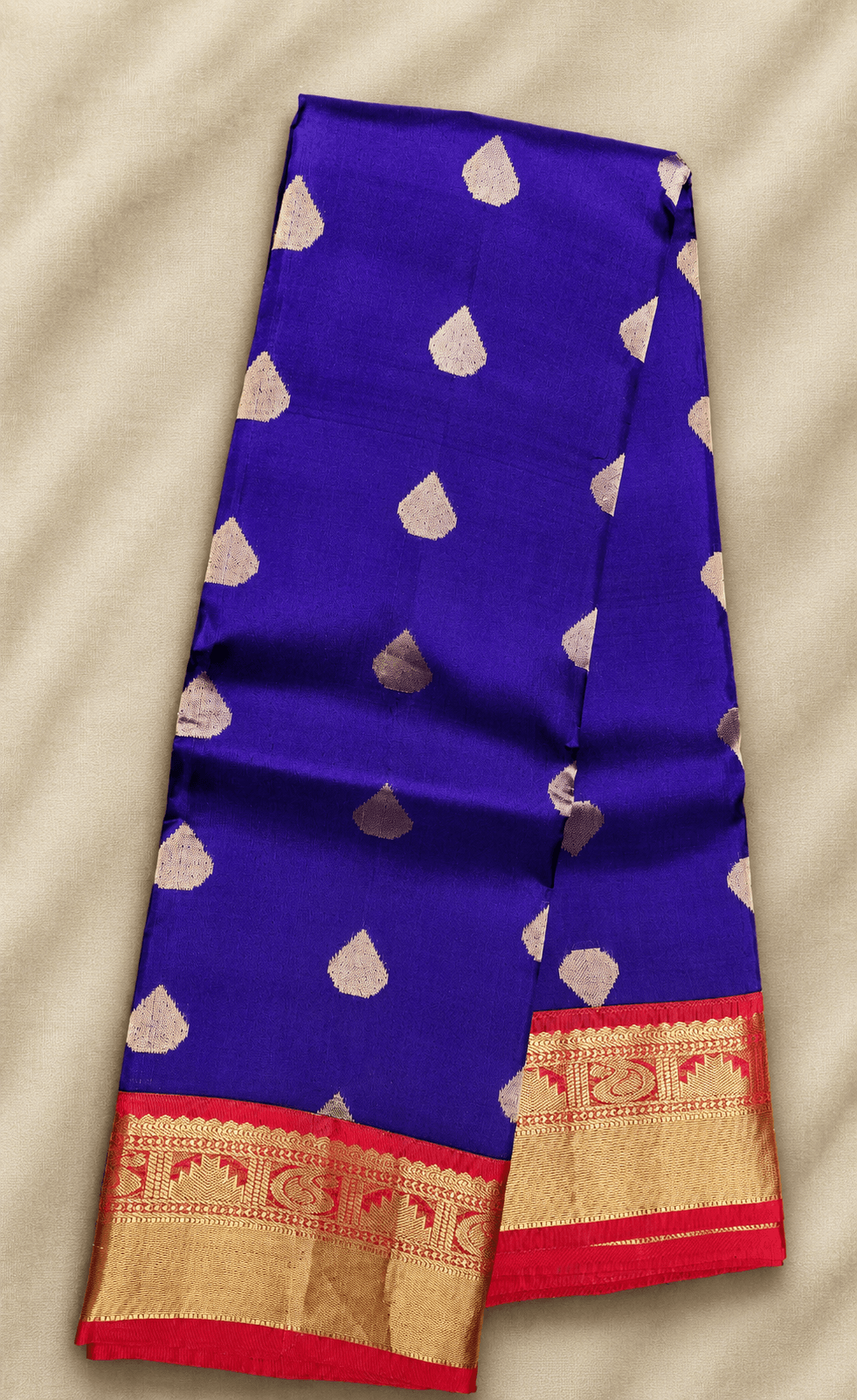 Purple with Red | Semisilk Saree | SV908 - Image 2
