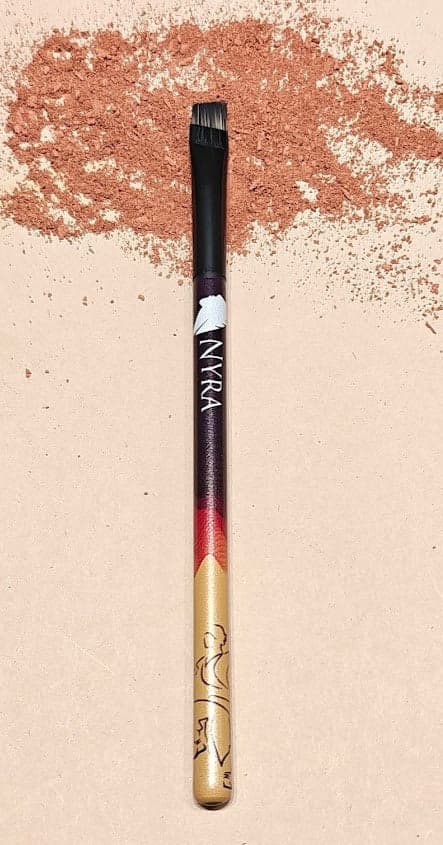 Nyra Dance Makeup Brush Set. Showing brush handle and bristles. Professional quality.