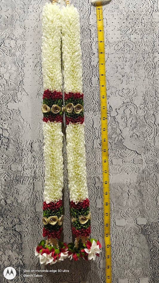 Cloth Krishna Garland Mallai: Lightweight fabric garland for temple idols, reusable pooja decor